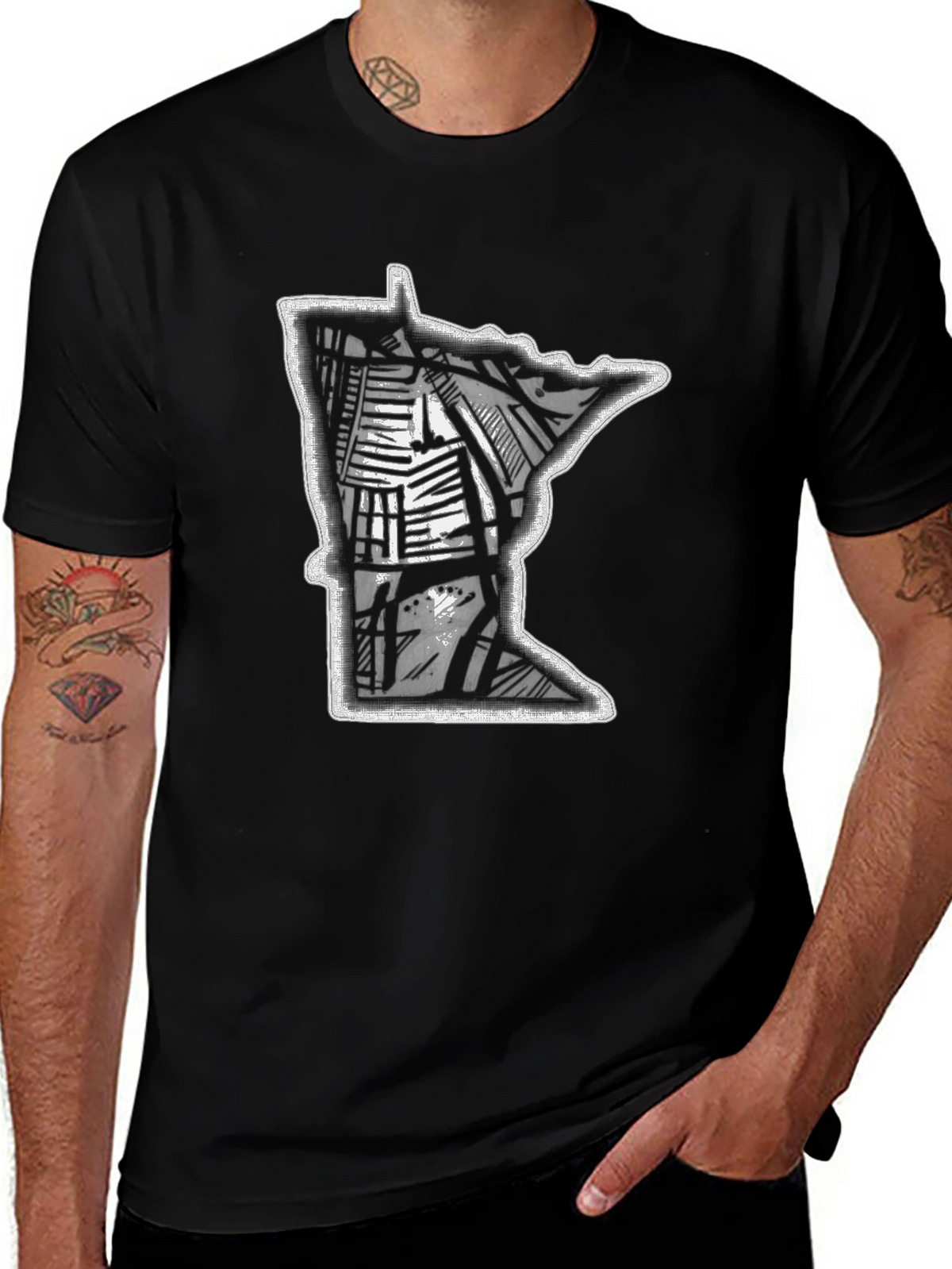 Minnesota State Graphic T-Shirt - Black