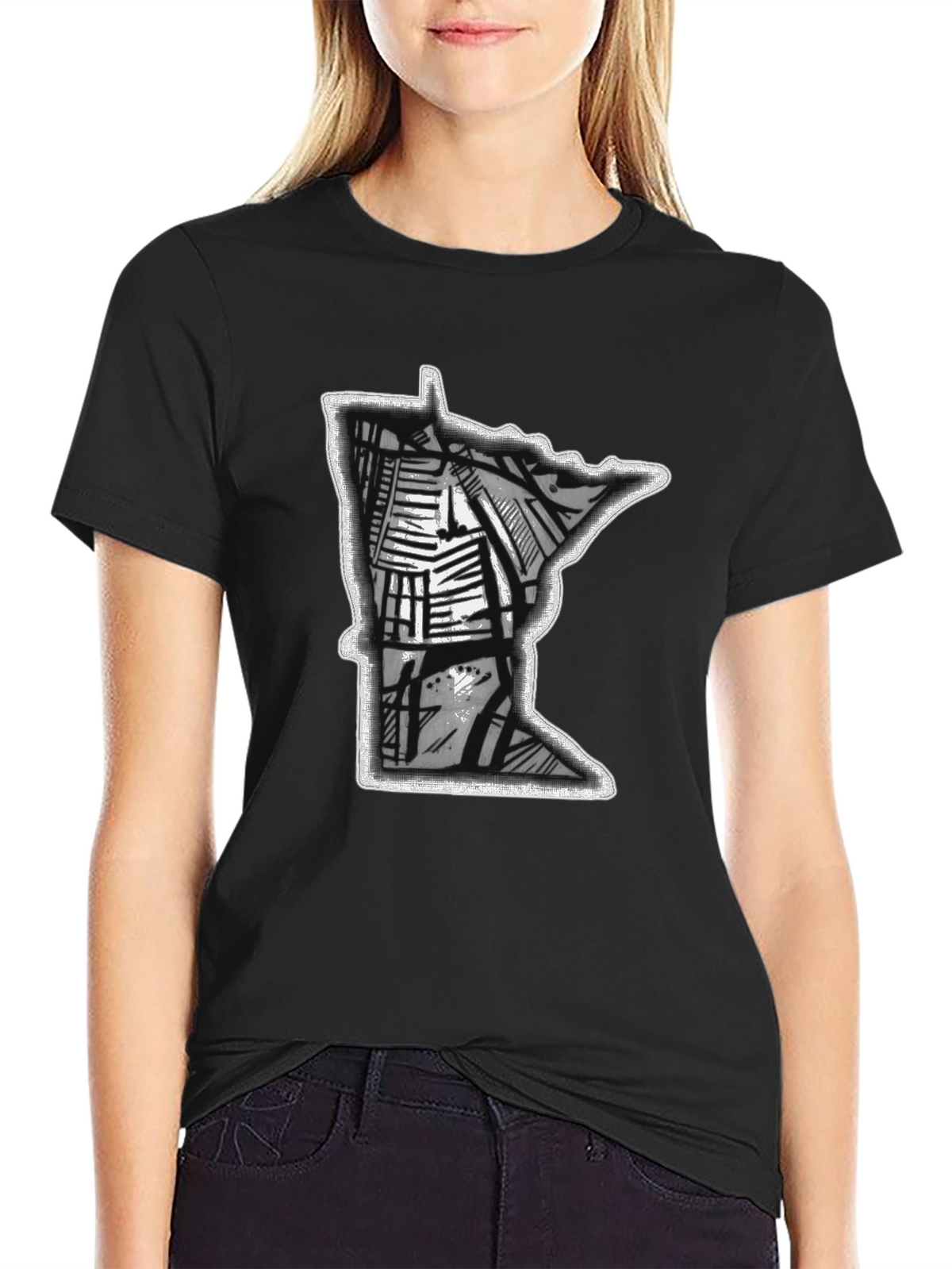 Minnesota State Graphic T-Shirt - Black