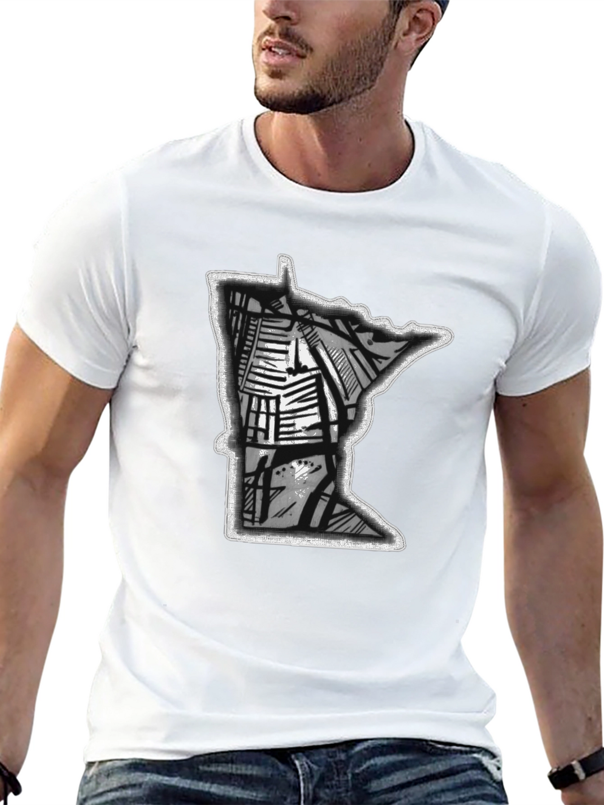 Minnesota State Graphic T-Shirt - Black