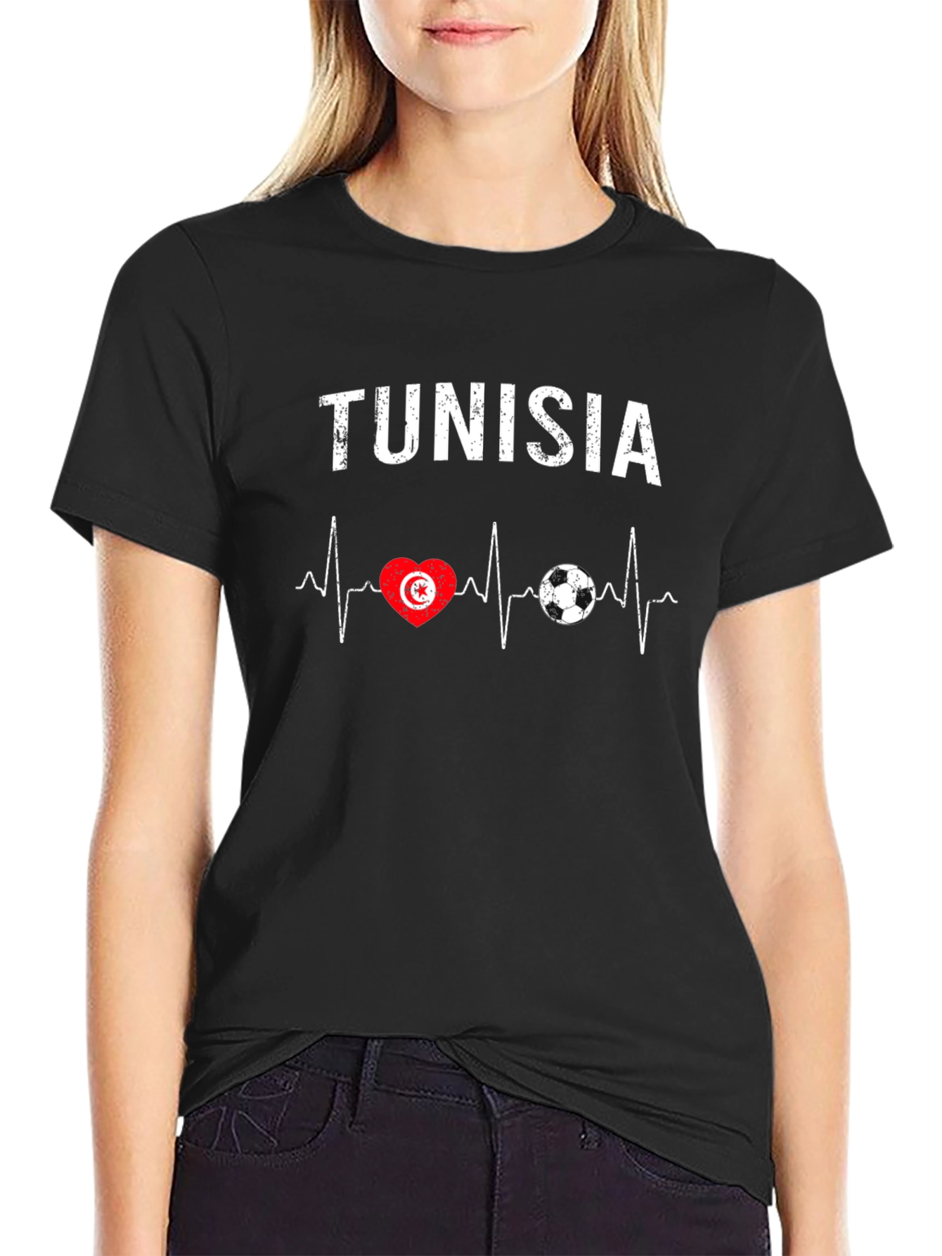 Tunisia Heartbeat Soccer T-Shirt