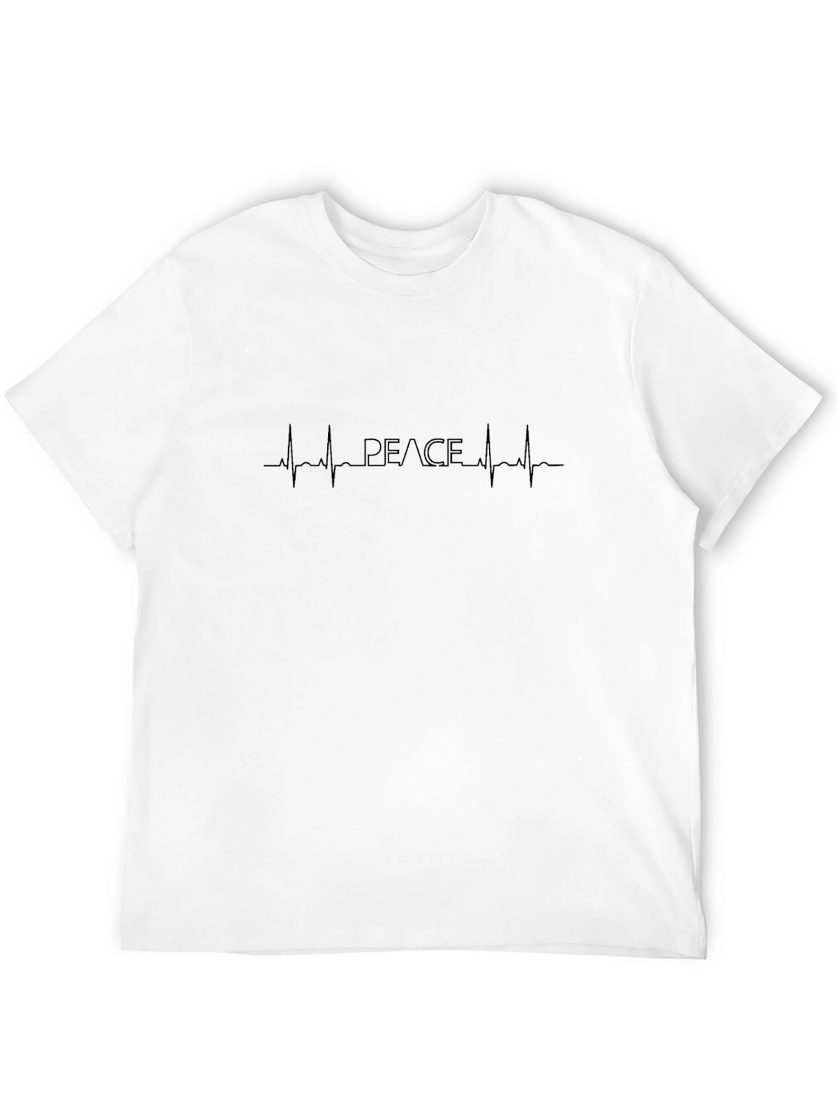 Peace Heartbeat Graphic Black T-Shirt