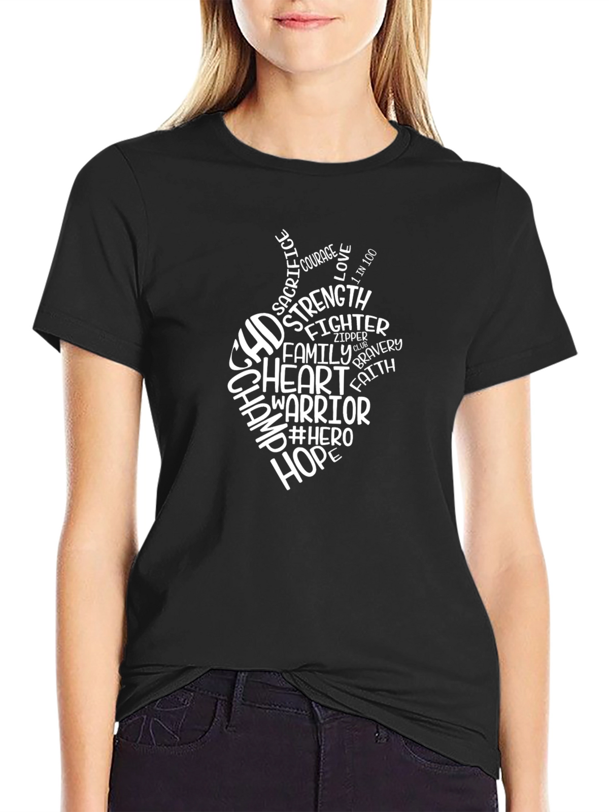 CHD Heart Warrior T-Shirt - Black