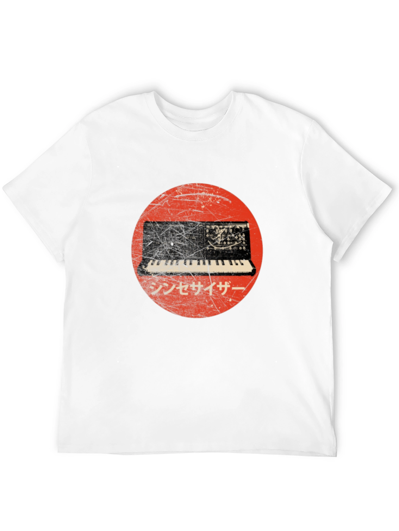 Synthwave Japanese Circle T-Shirt - Black