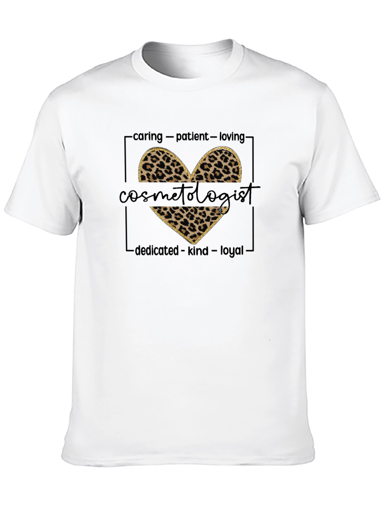 Cosmetologist Leopard Heart T-Shirt