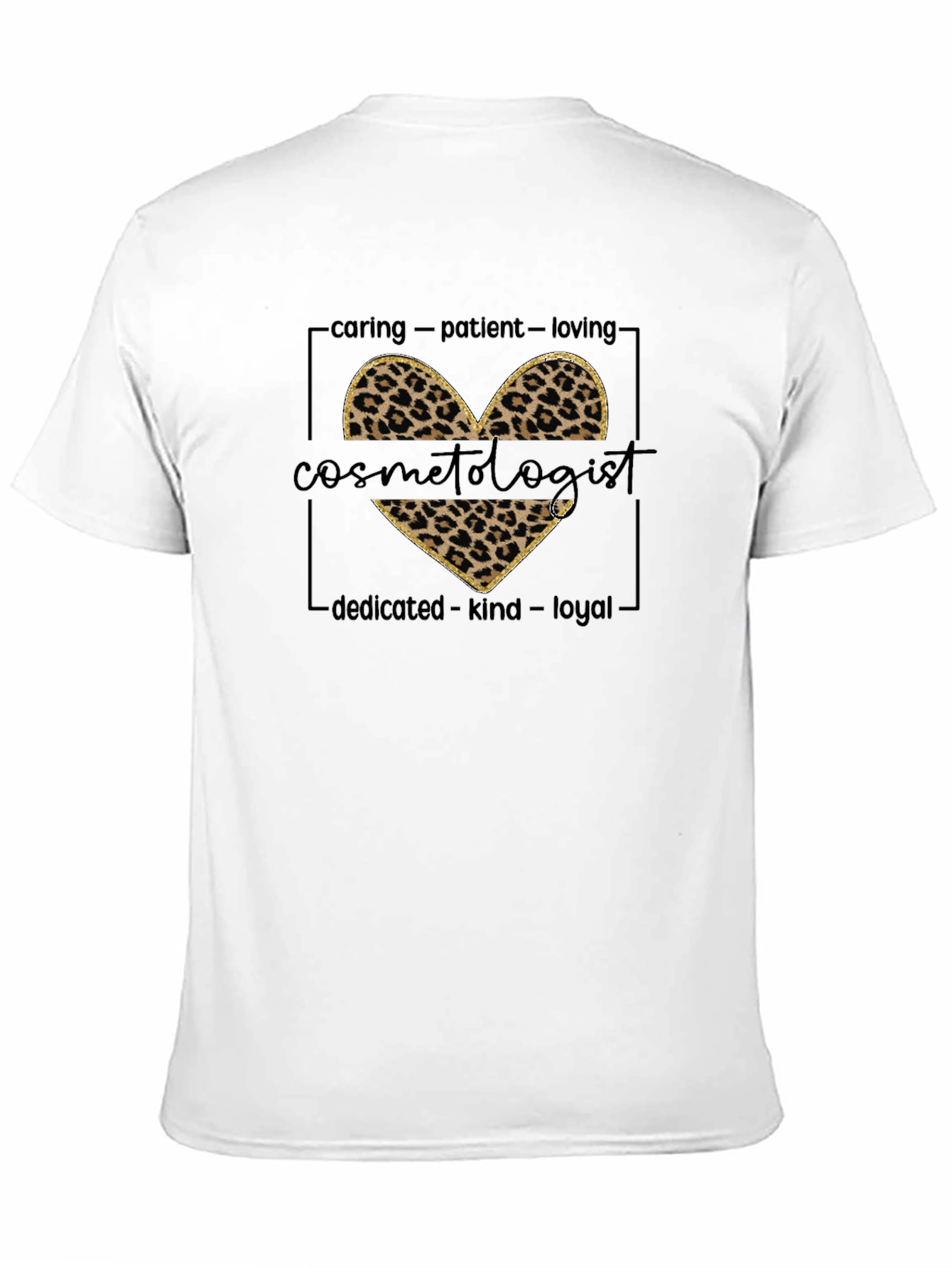 Cosmetologist Leopard Heart T-Shirt