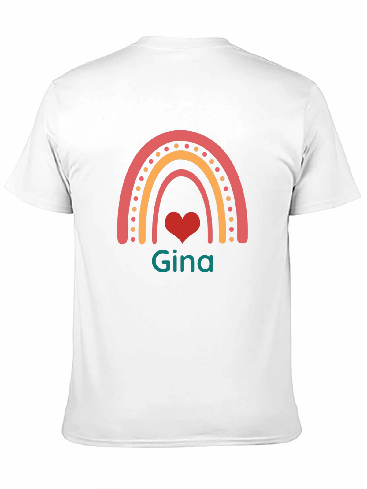 Gina Rainbow Heart T-Shirt - Trendy Personalized Tee