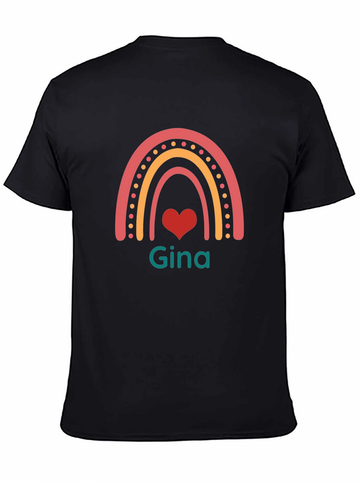 Gina Rainbow Heart T-Shirt - Trendy Personalized Tee