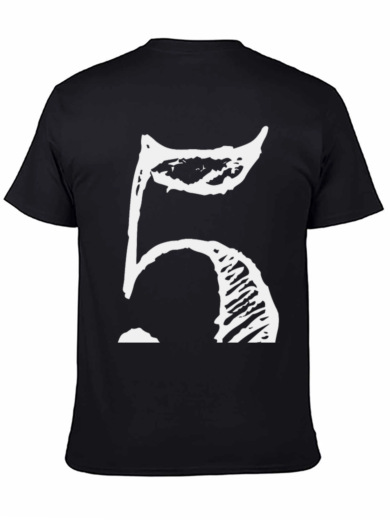 Abstract Number 5 Graphic Tee - Black Cotton Blend