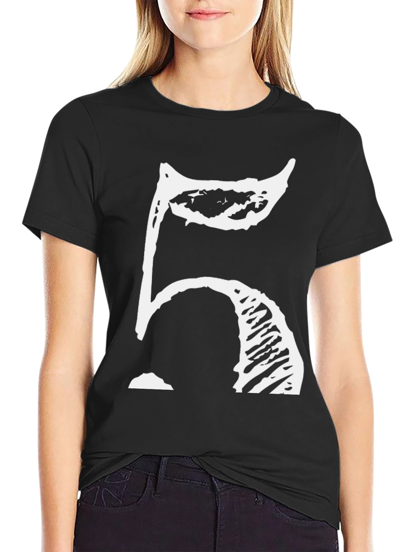 Abstract Number 5 Graphic Tee - Black Cotton Blend