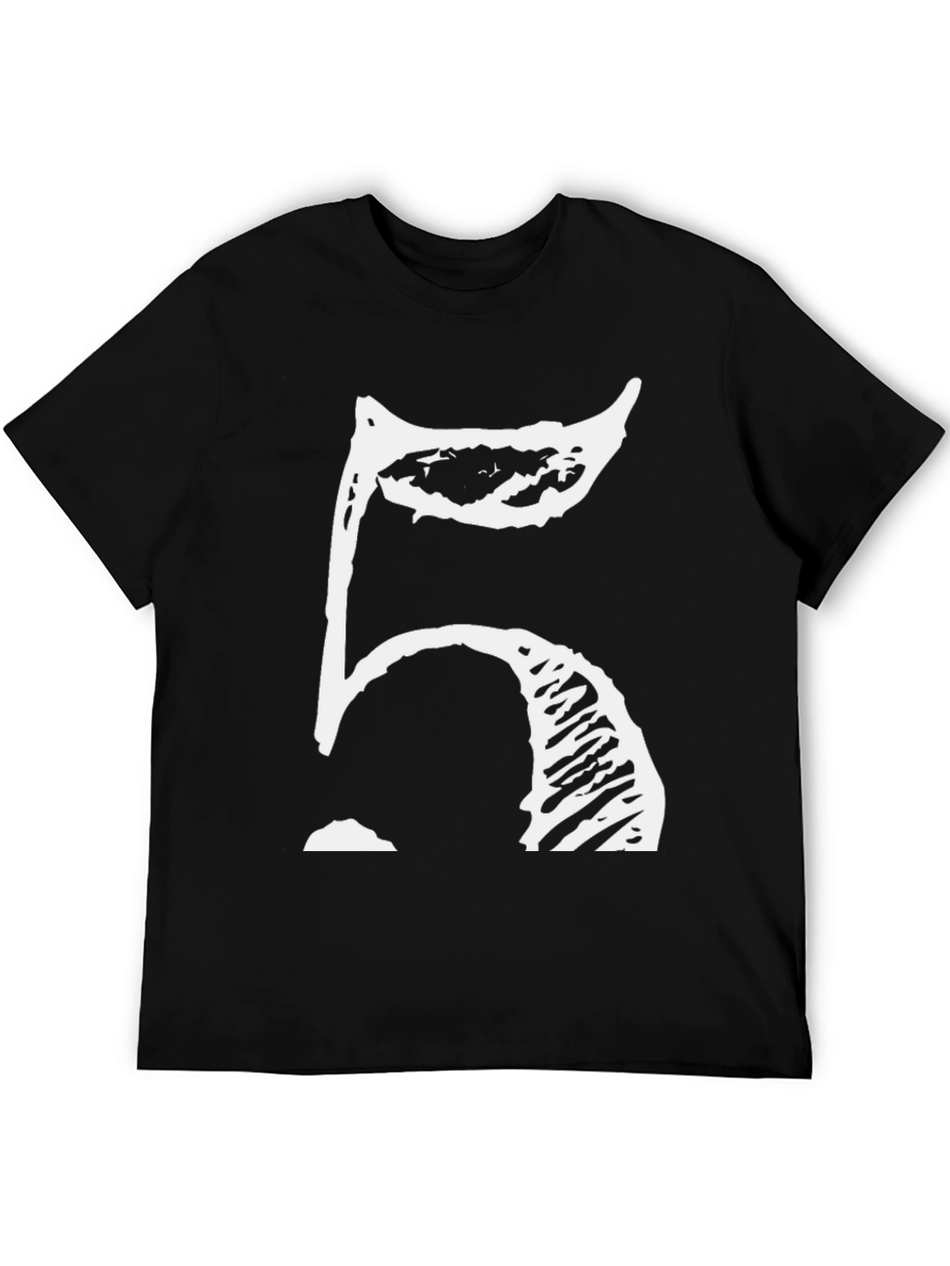 Abstract Number 5 Graphic Tee - Black Cotton Blend