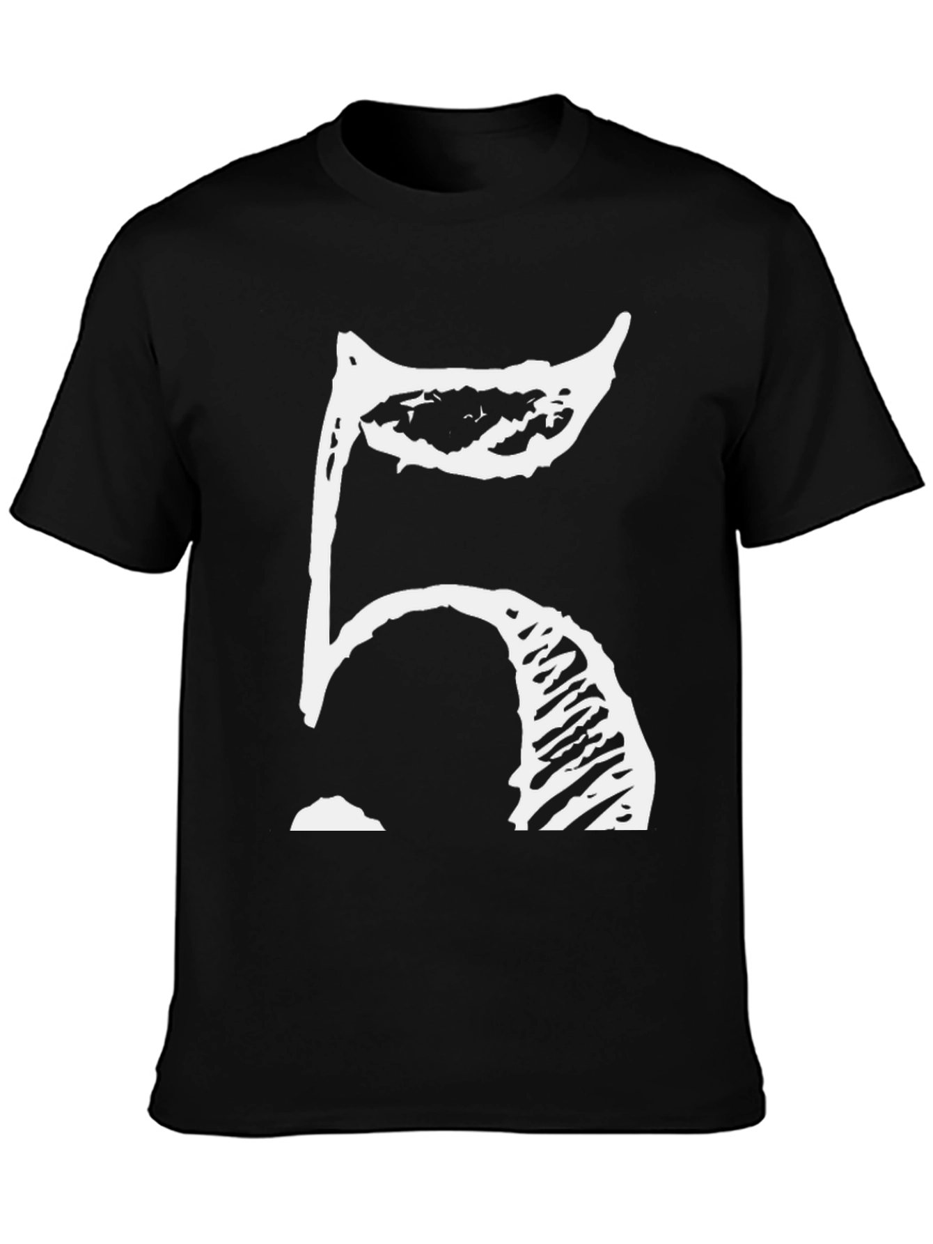 Abstract Number 5 Graphic Tee - Black Cotton Blend