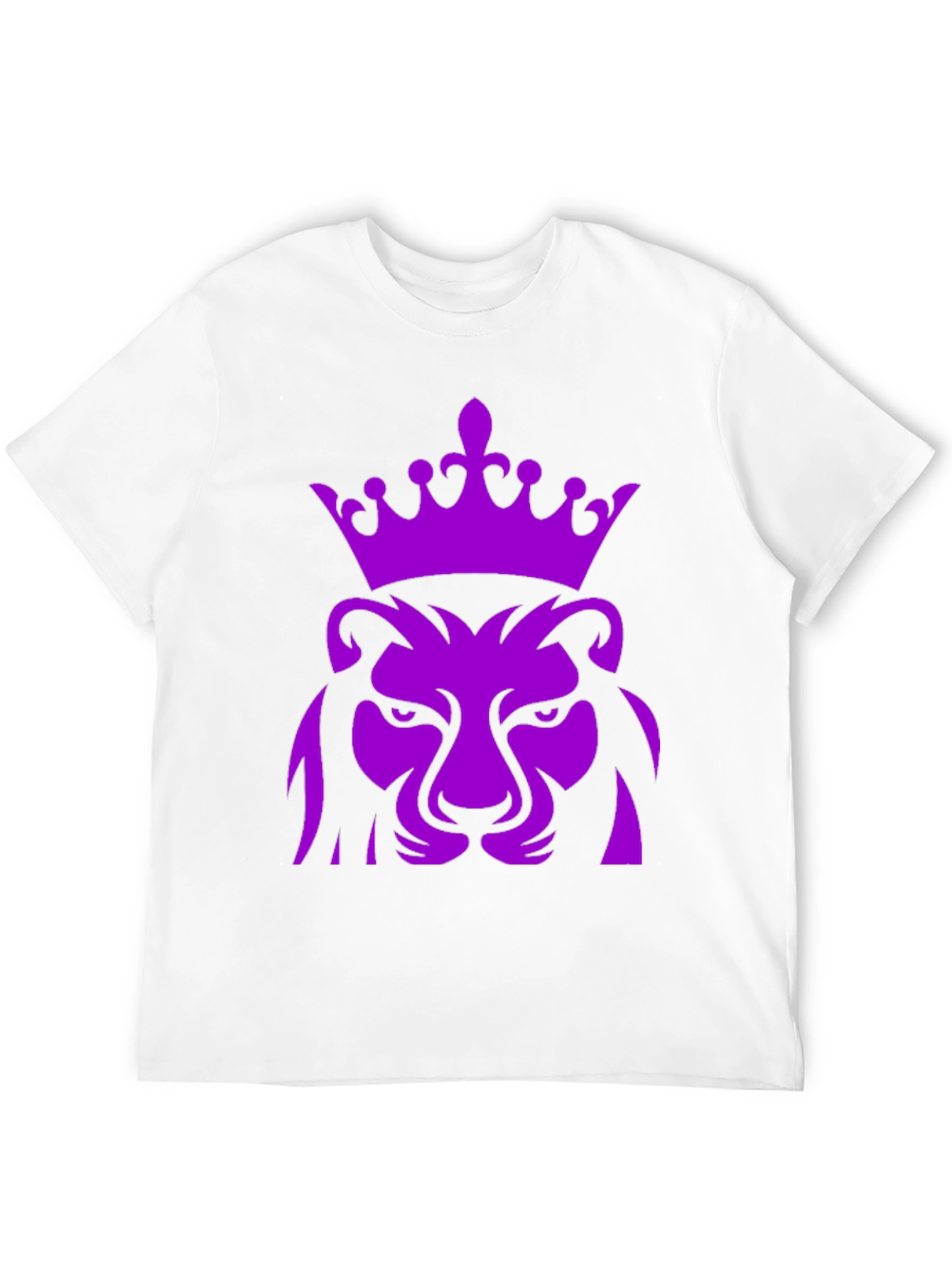 Purple Lion King Crown Graphic Black T-Shirt