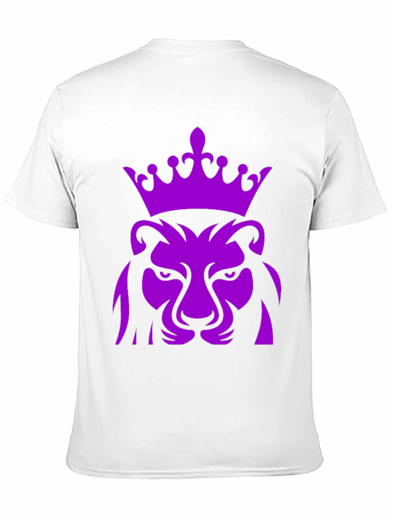 Purple Lion King Crown Graphic Black T-Shirt