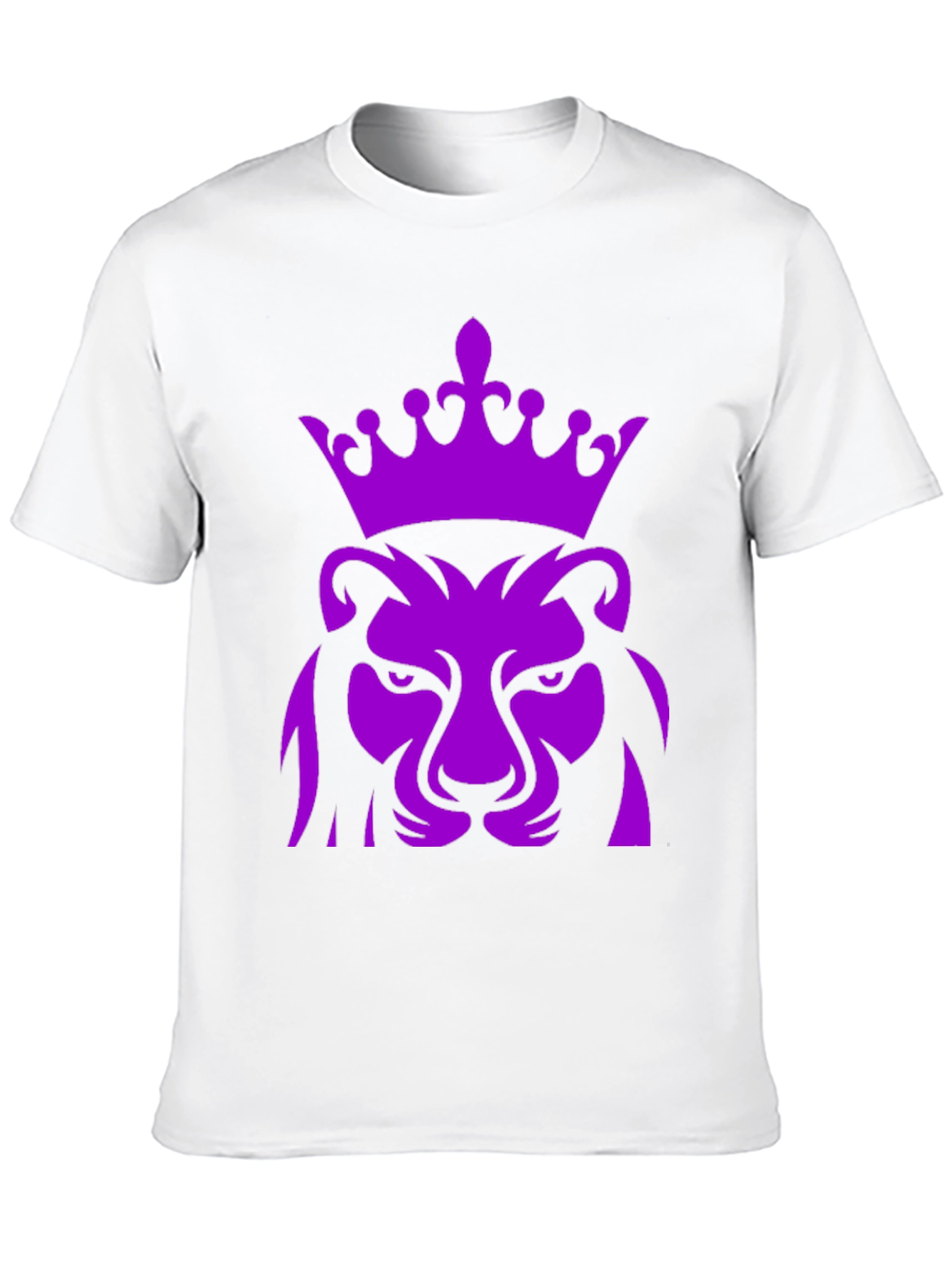 Purple Lion King Crown Graphic Black T-Shirt