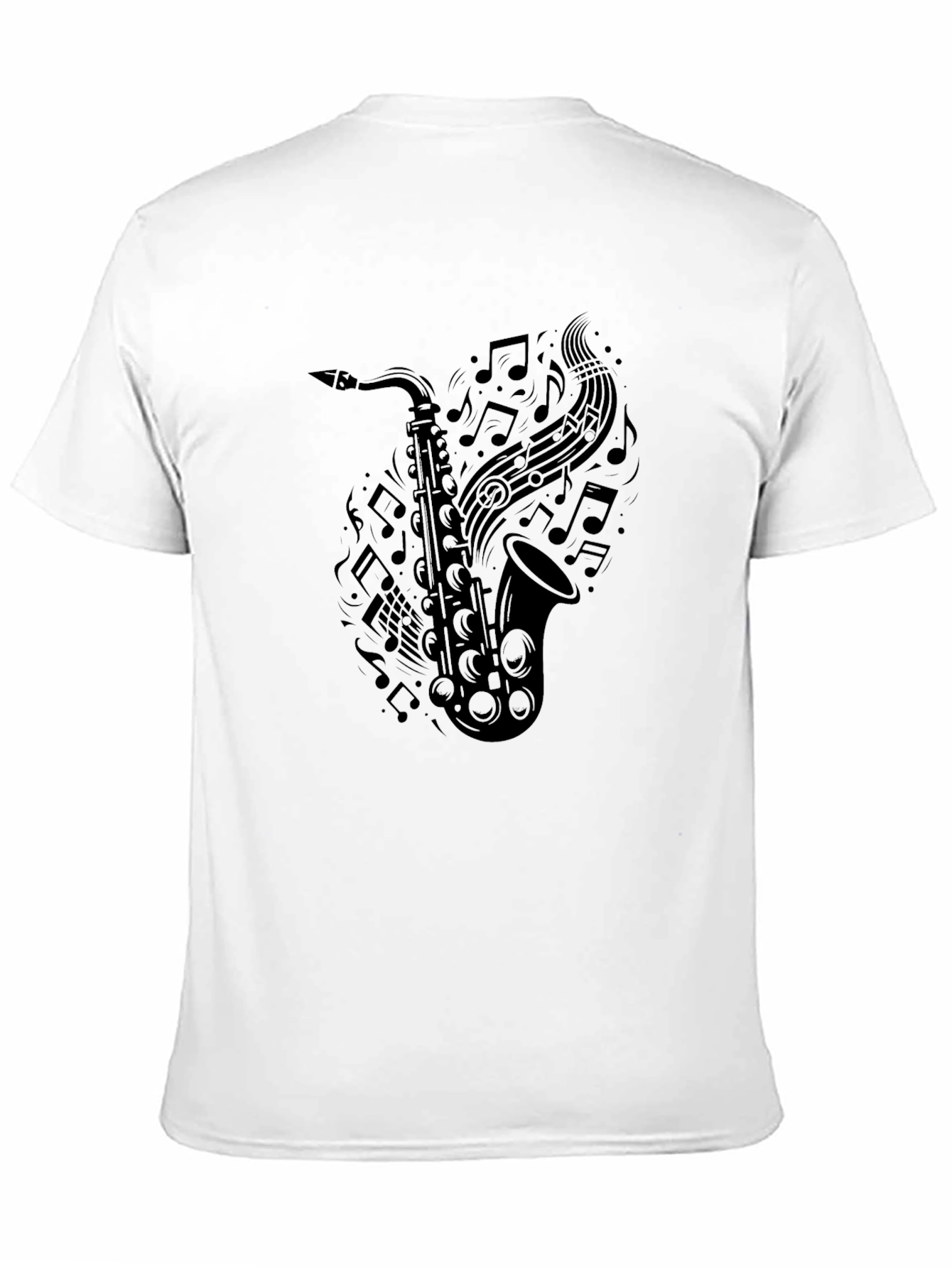 Saxophone Music Notes Graphic Tee
