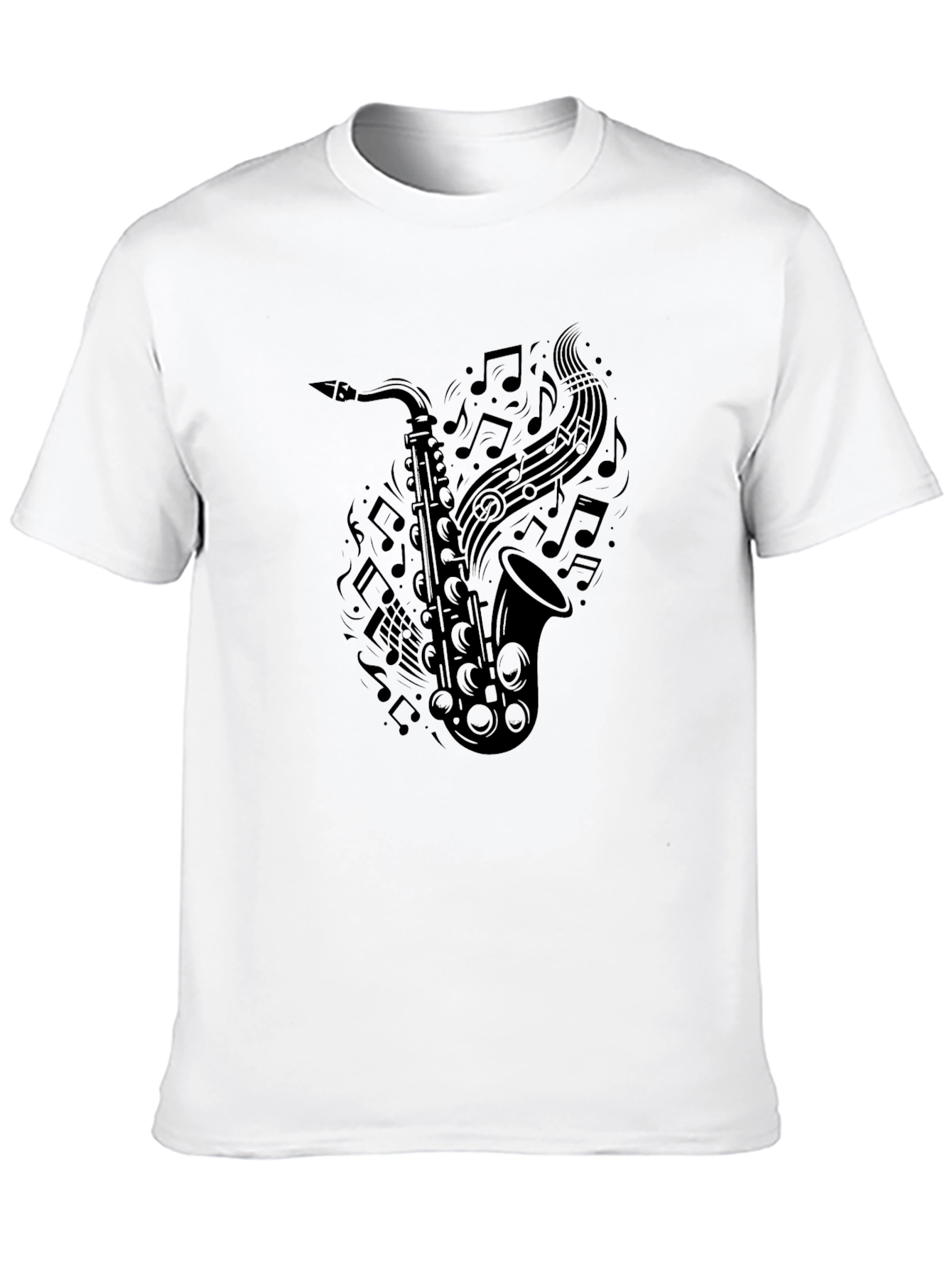 Saxophone Music Notes Graphic Tee