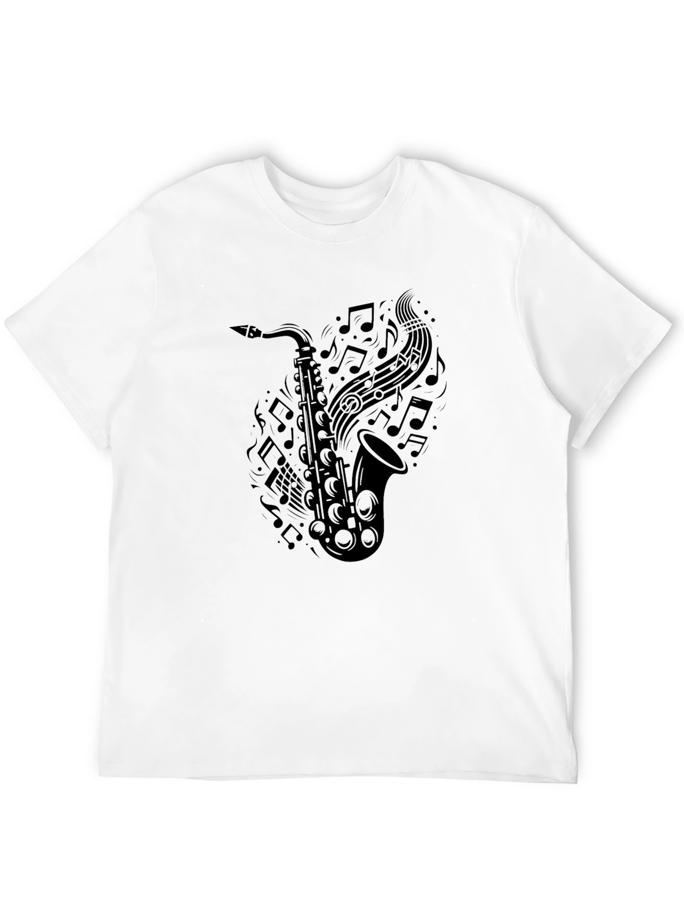 Saxophone Music Notes Graphic Tee