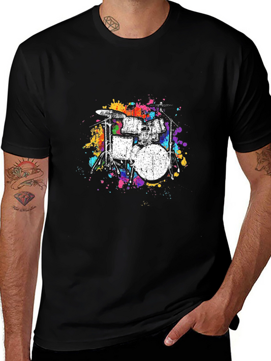 Colorful Drums Graphic T-Shirt
