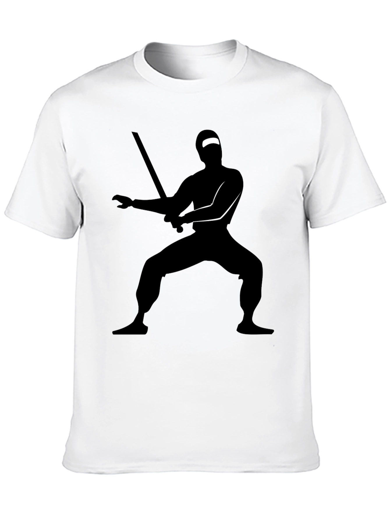 Ninja Silhouette Graphic Black T-Shirt