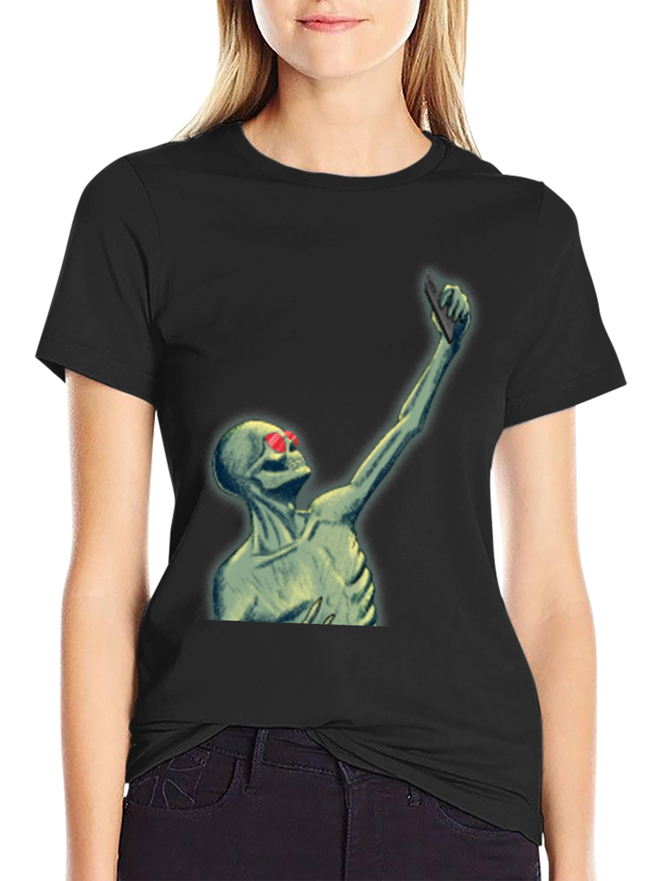 Skeleton Selfie T-Shirt - Funny Graphic Tee