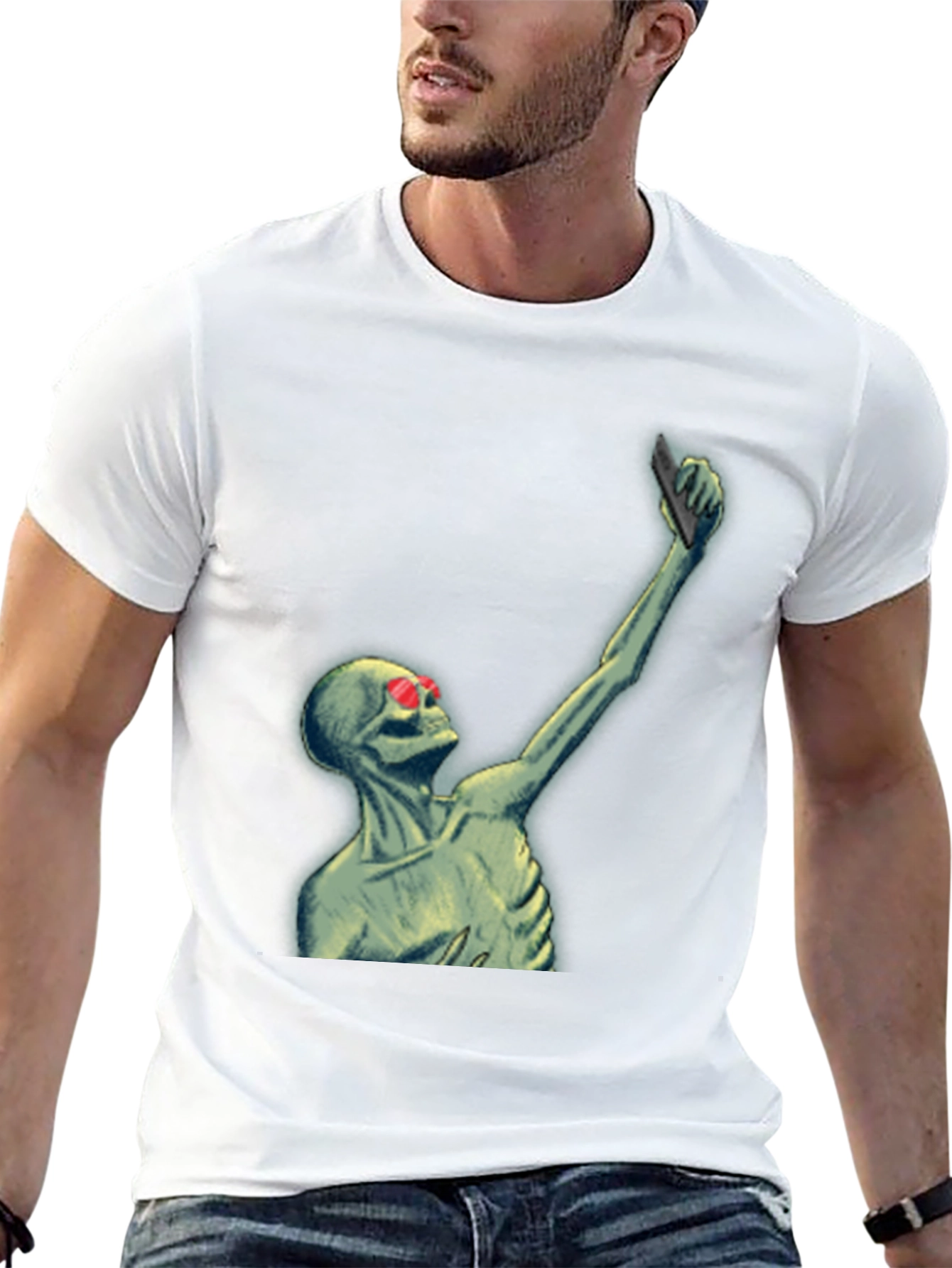 Skeleton Selfie T-Shirt - Funny Graphic Tee