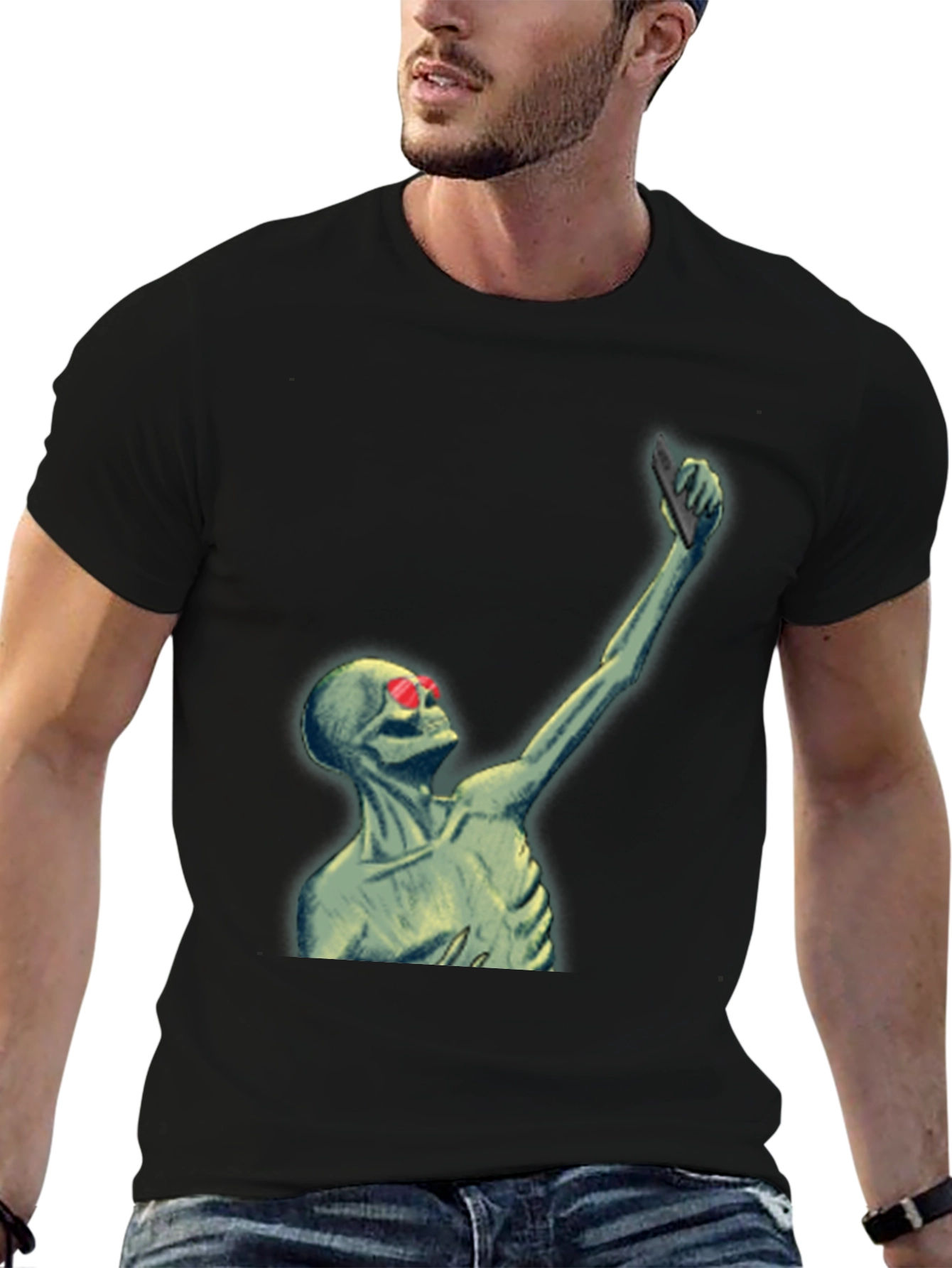 Skeleton Selfie T-Shirt - Funny Graphic Tee