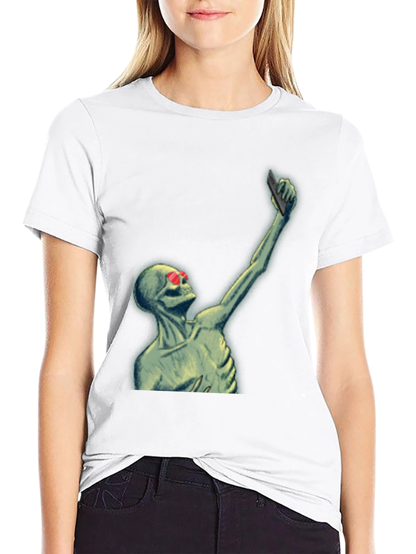 Skeleton Selfie T-Shirt - Funny Graphic Tee