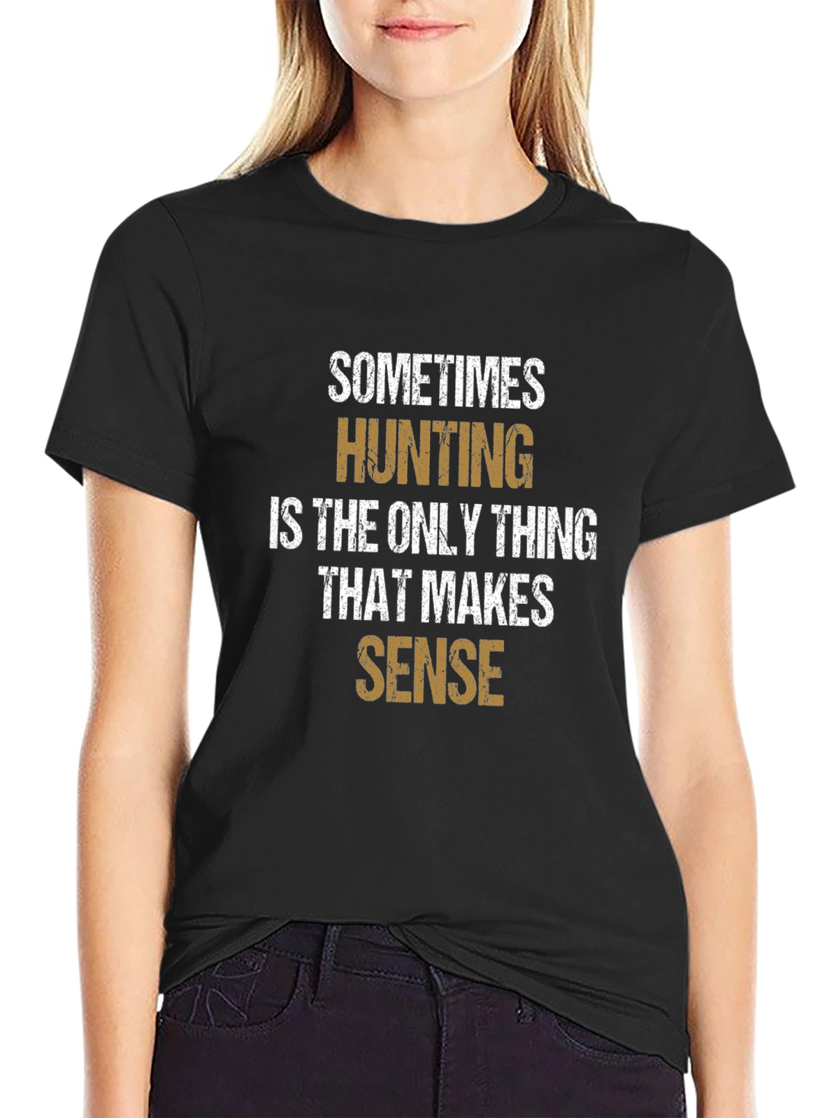 Hunting Makes Sense Graphic Tee - Black
