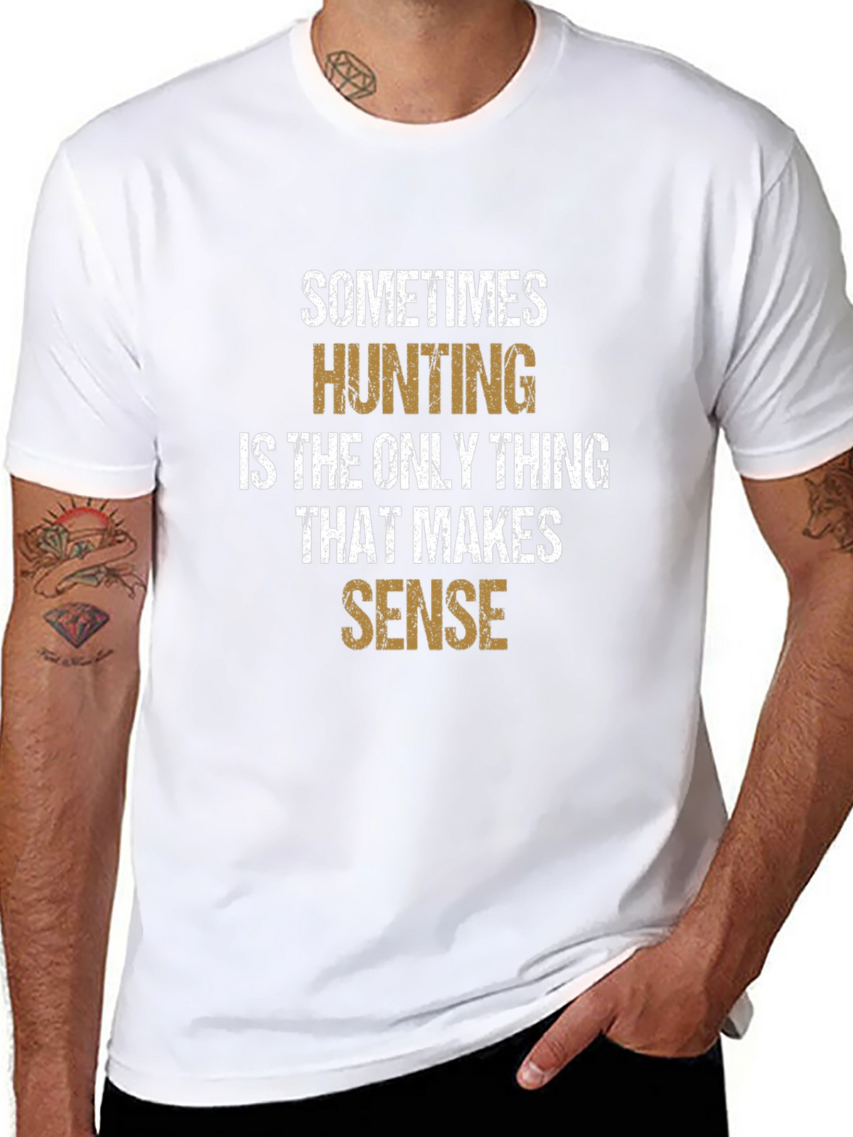 Hunting Makes Sense Graphic Tee - Black