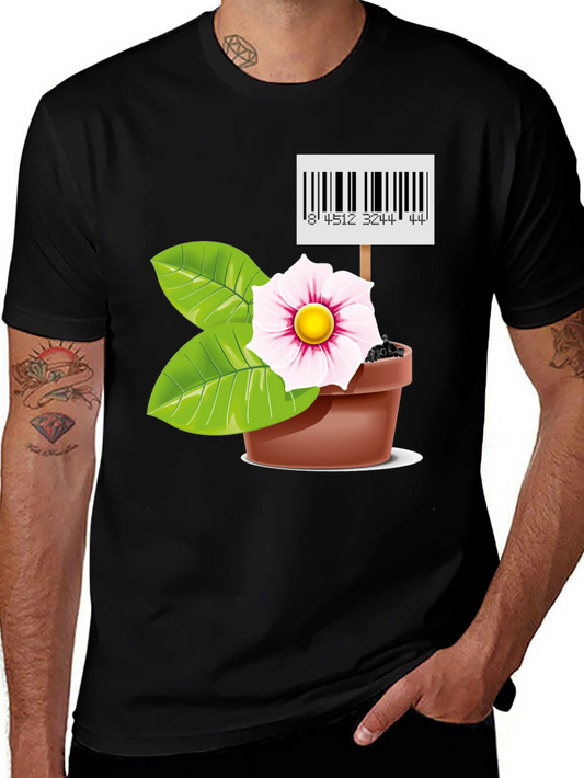Unique Flower Pot Graphic T-Shirt
