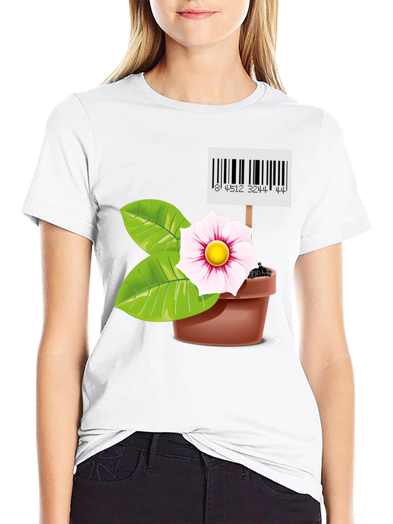 Unique Flower Pot Graphic T-Shirt