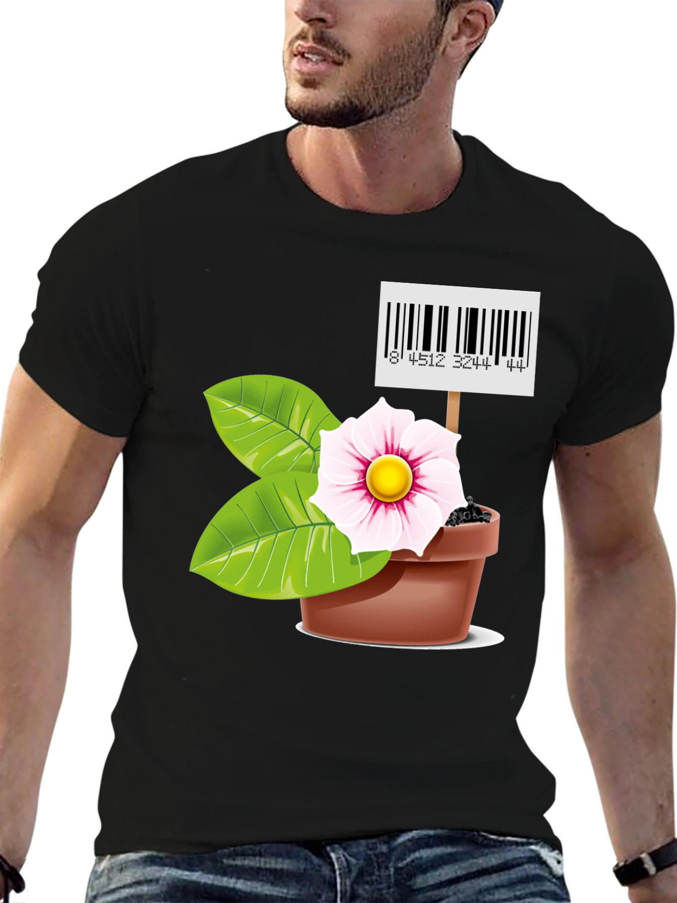 Unique Flower Pot Graphic T-Shirt