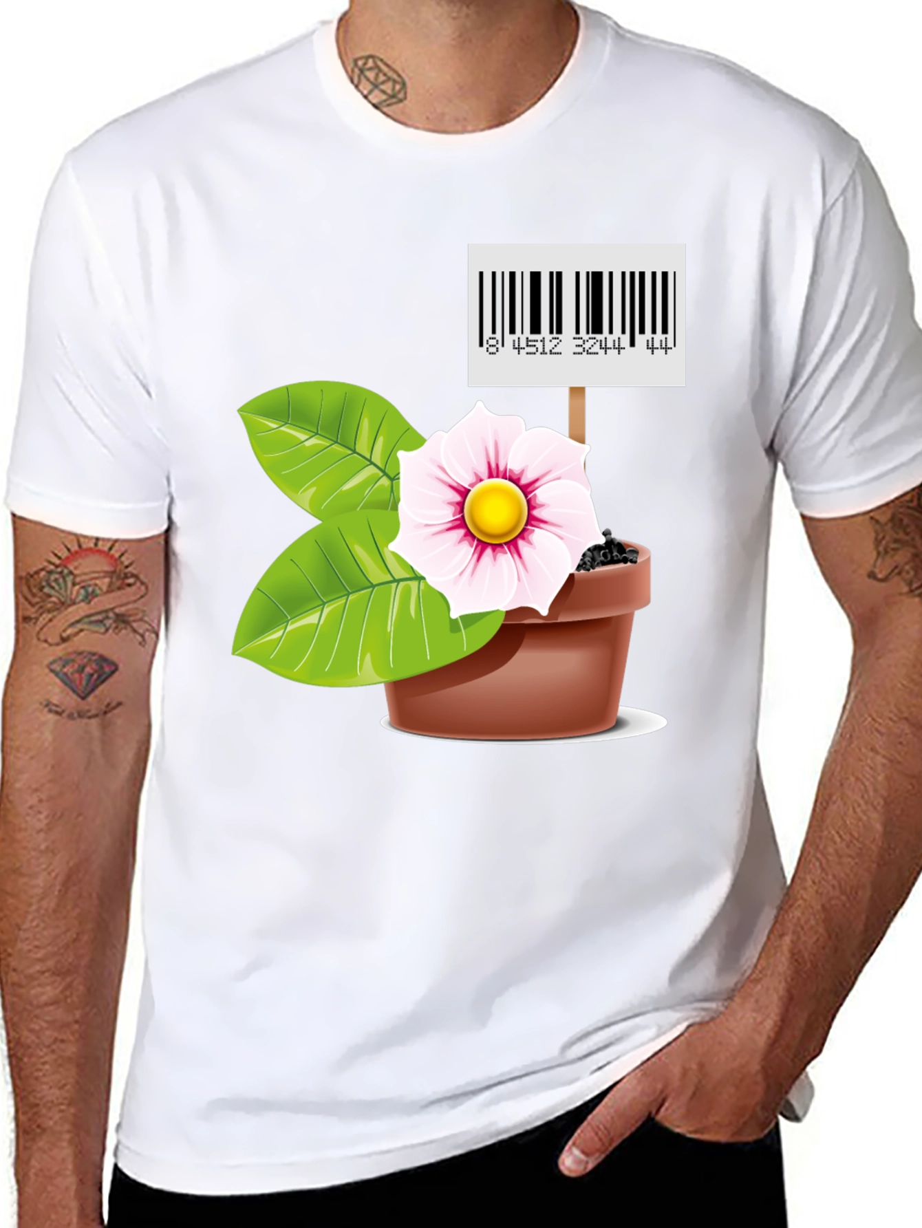 Unique Flower Pot Graphic T-Shirt
