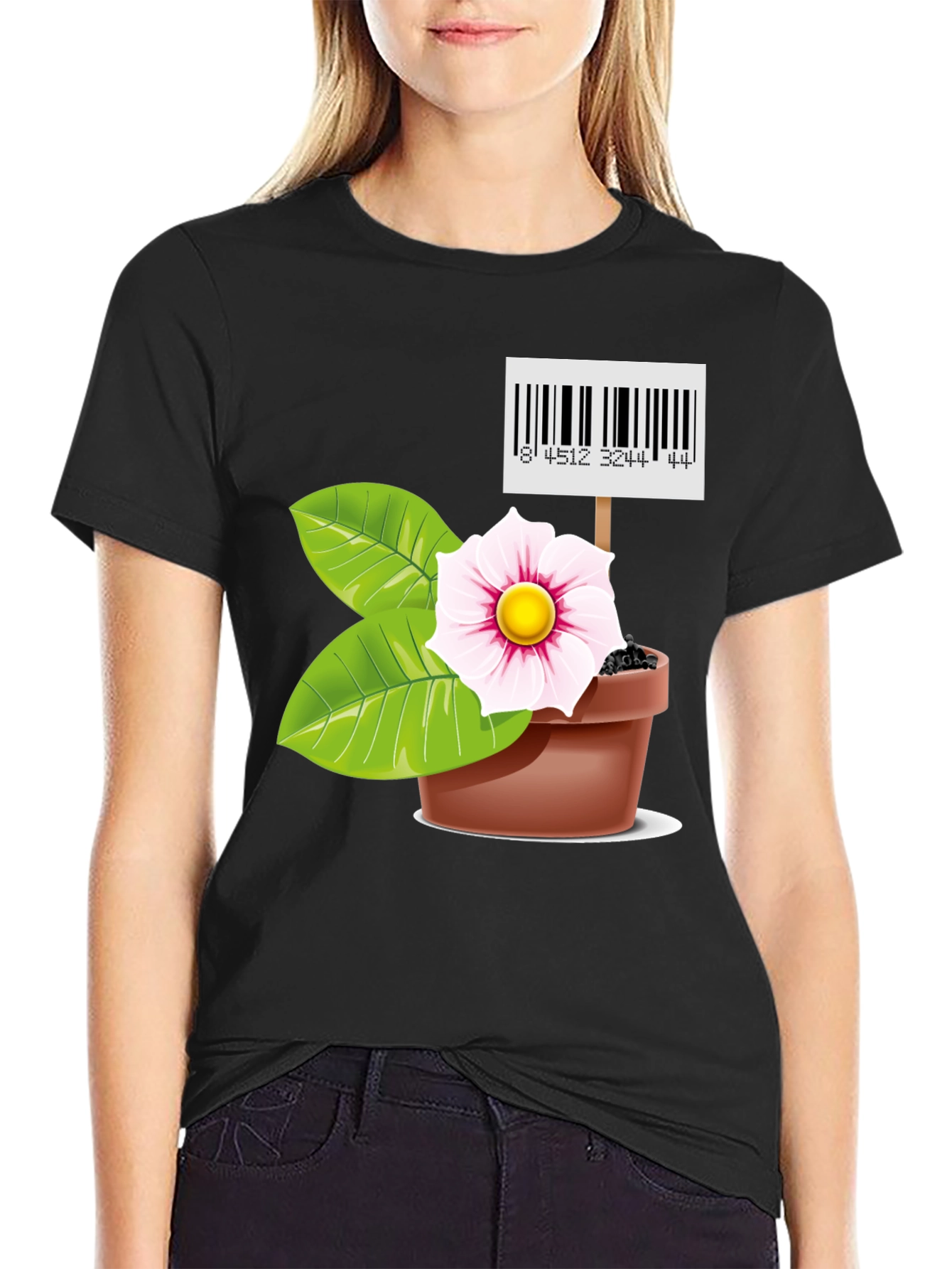 Unique Flower Pot Graphic T-Shirt