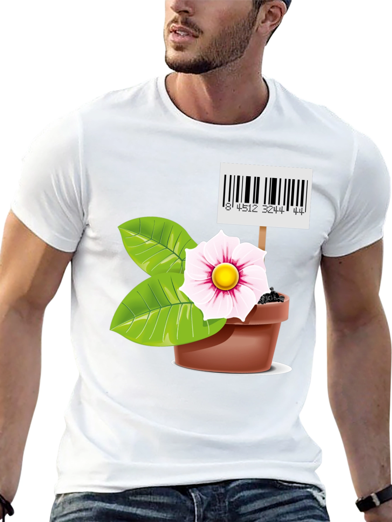 Unique Flower Pot Graphic T-Shirt