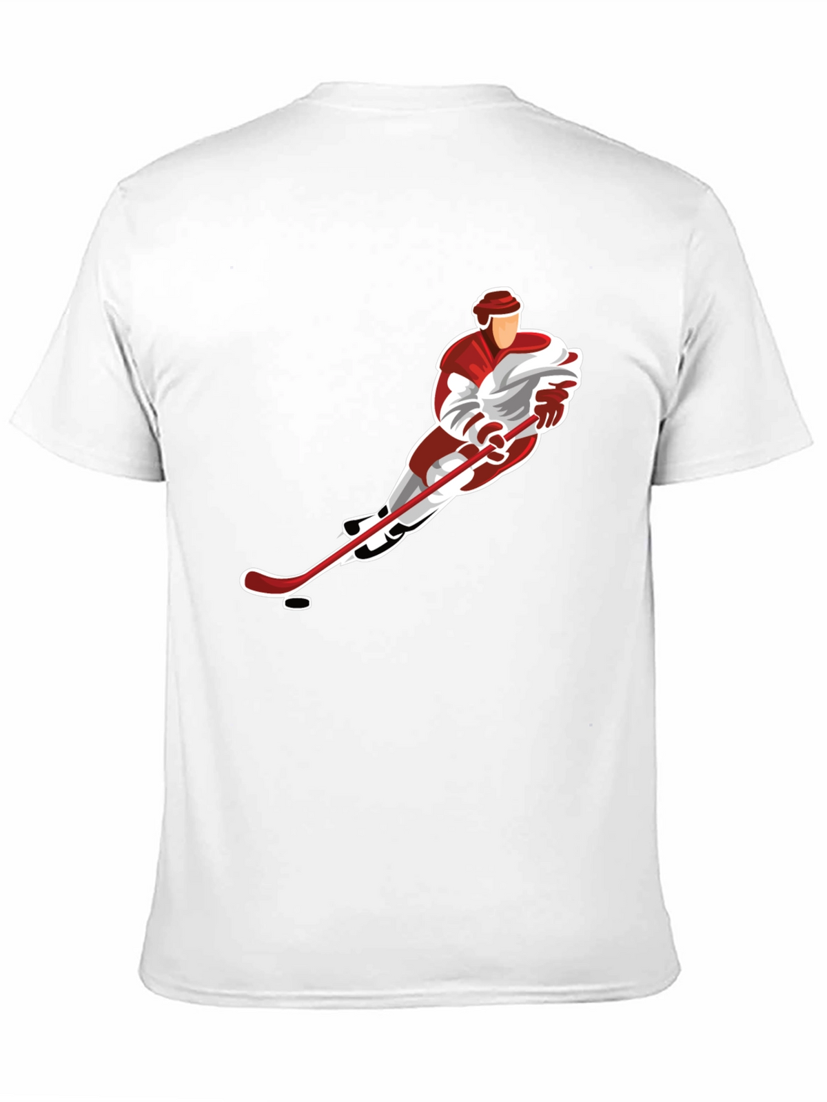 Hockey Player Graphic Tee - Black Cotton Blend