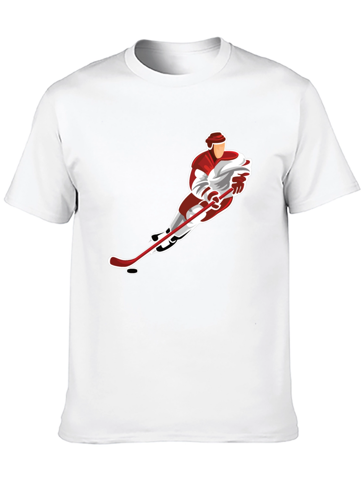Hockey Player Graphic Tee - Black Cotton Blend
