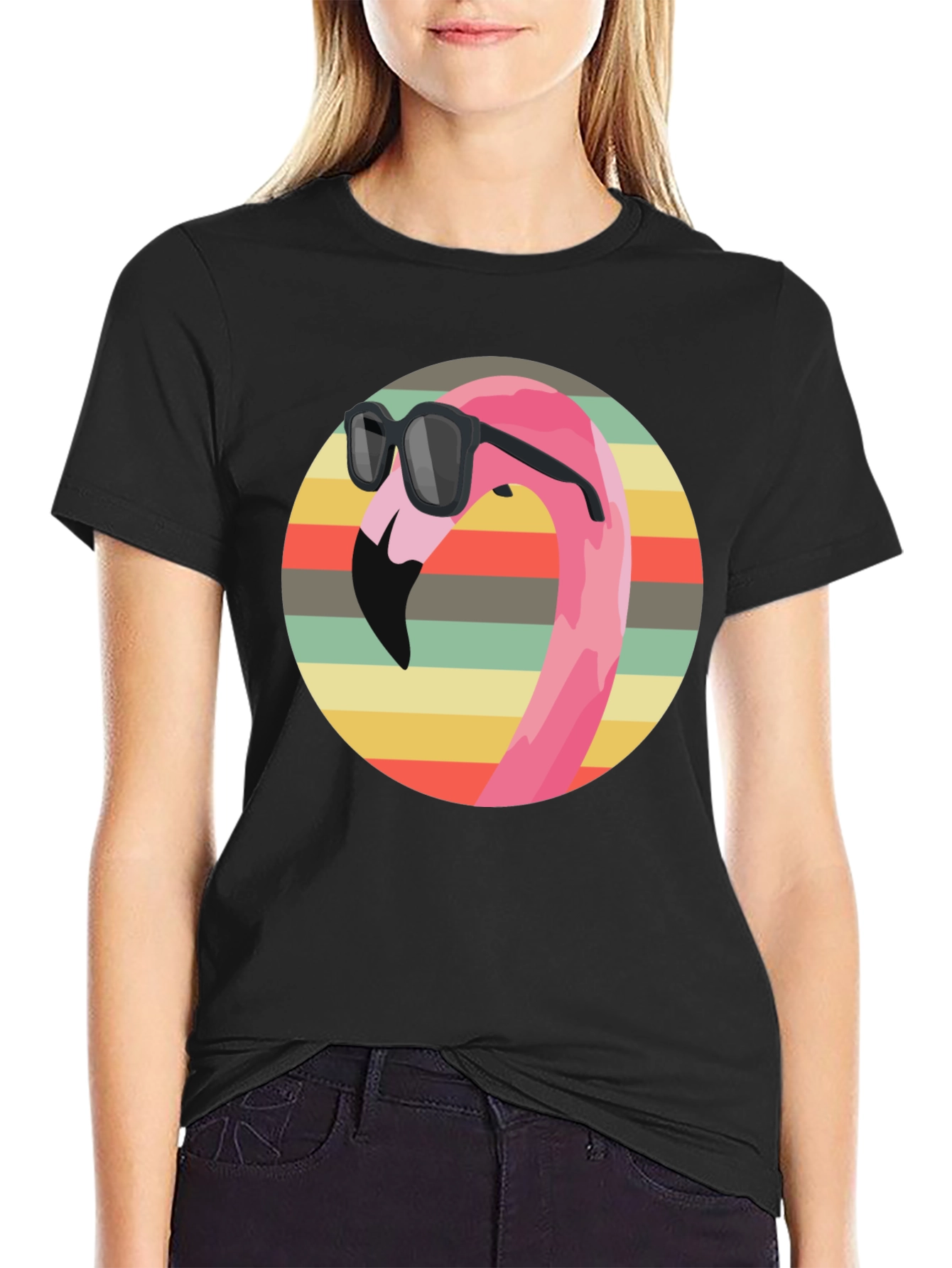 Cool Flamingo Graphic Tee - Retro Style