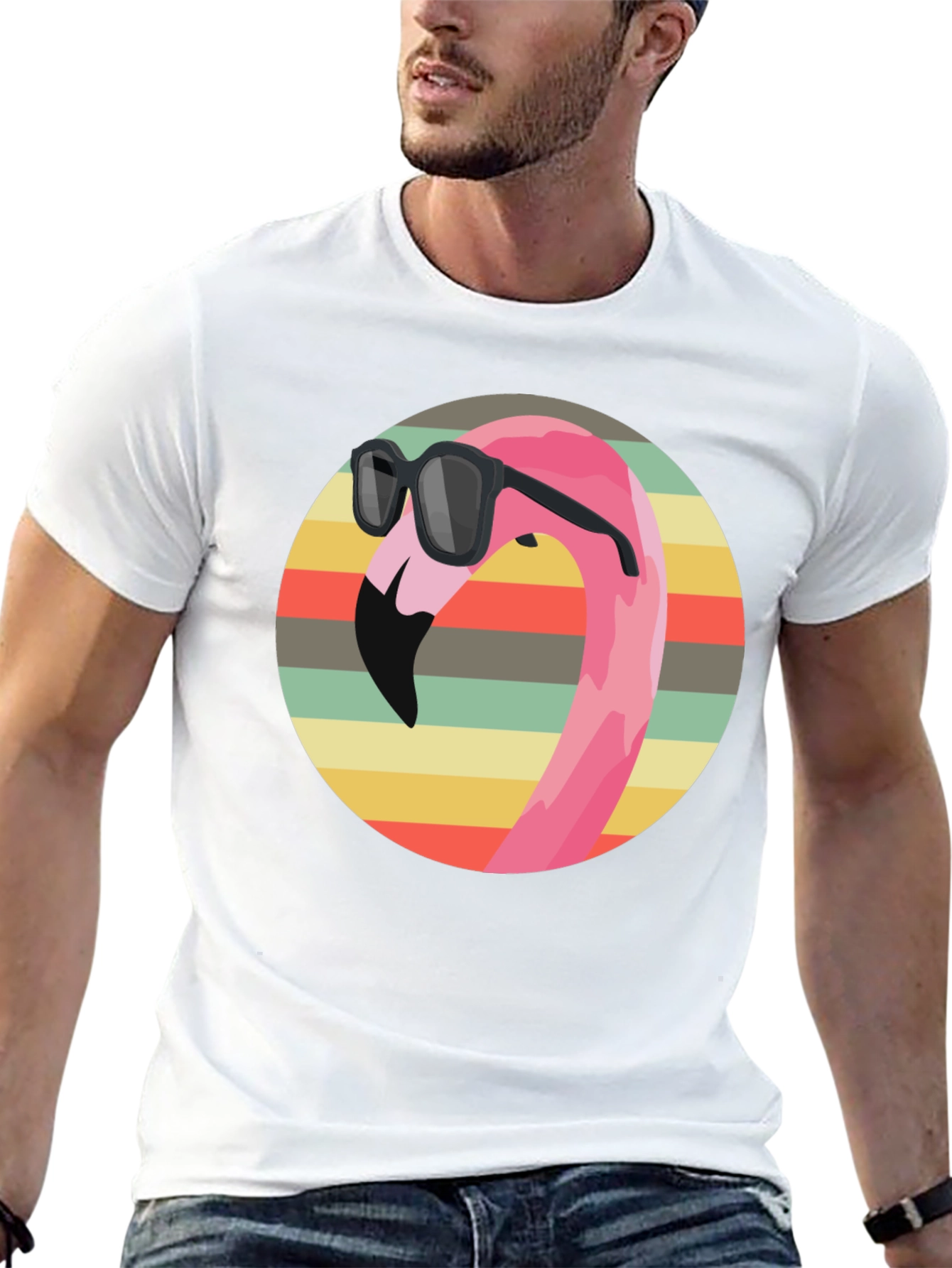 Cool Flamingo Graphic Tee - Retro Style