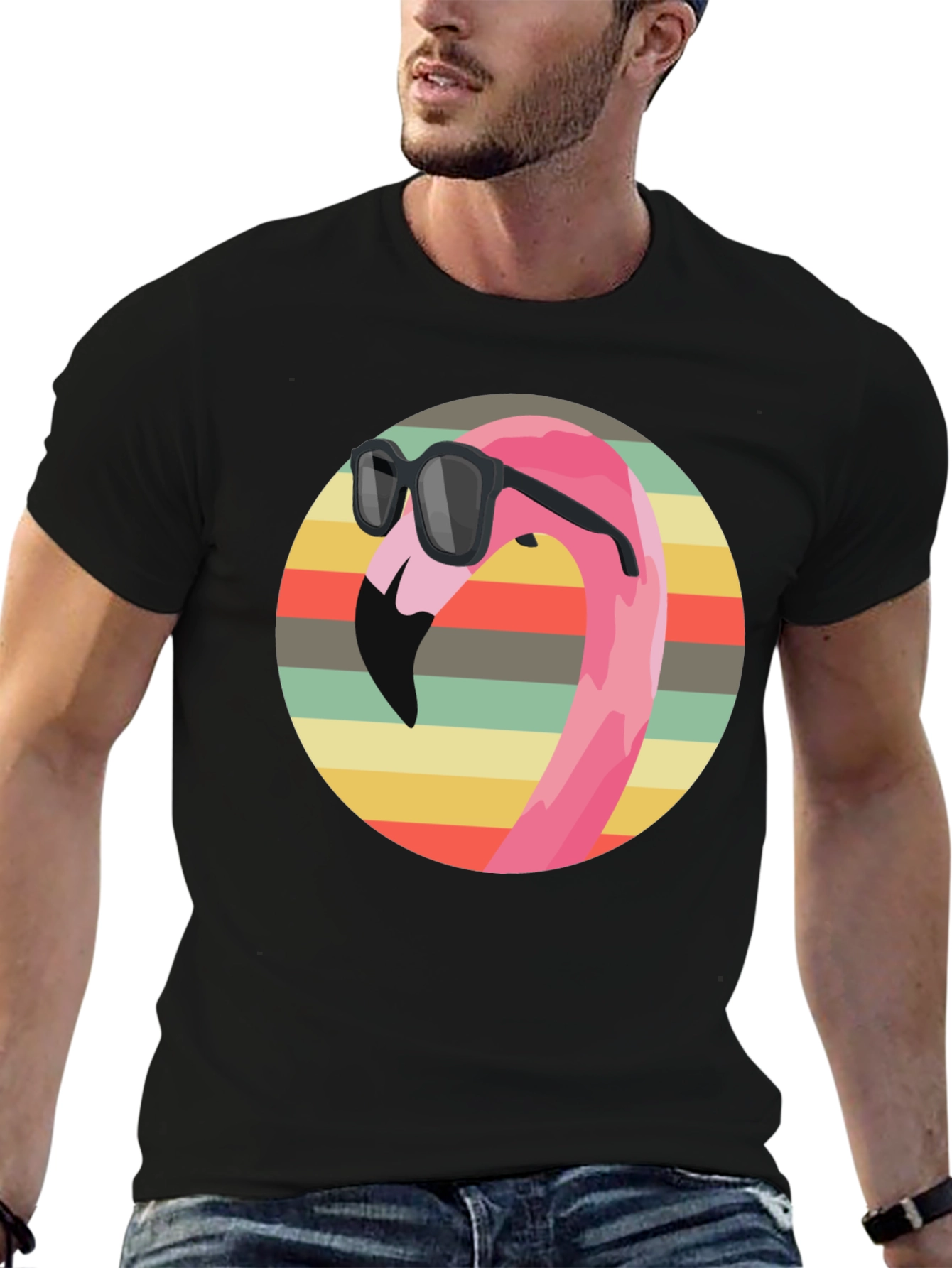 Cool Flamingo Graphic Tee - Retro Style