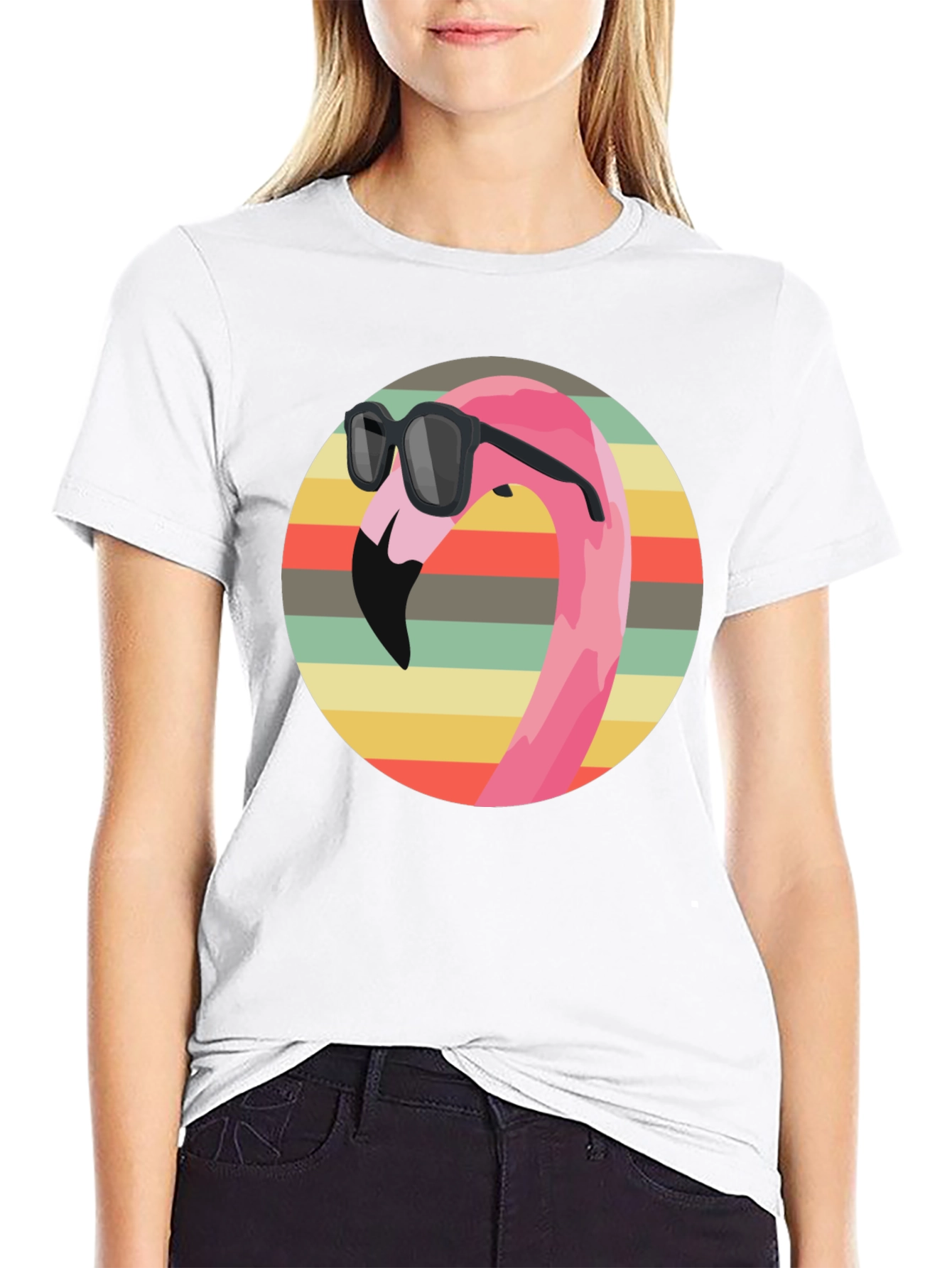 Cool Flamingo Graphic Tee - Retro Style