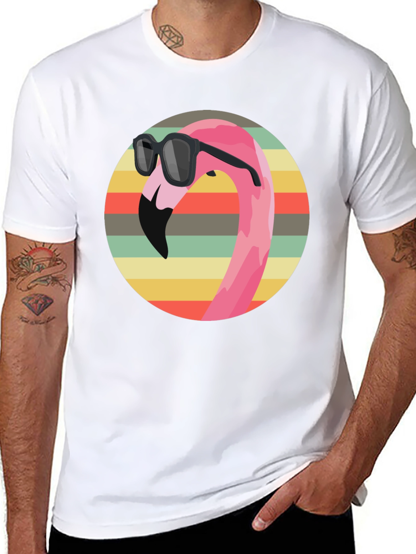 Cool Flamingo Graphic Tee - Retro Style