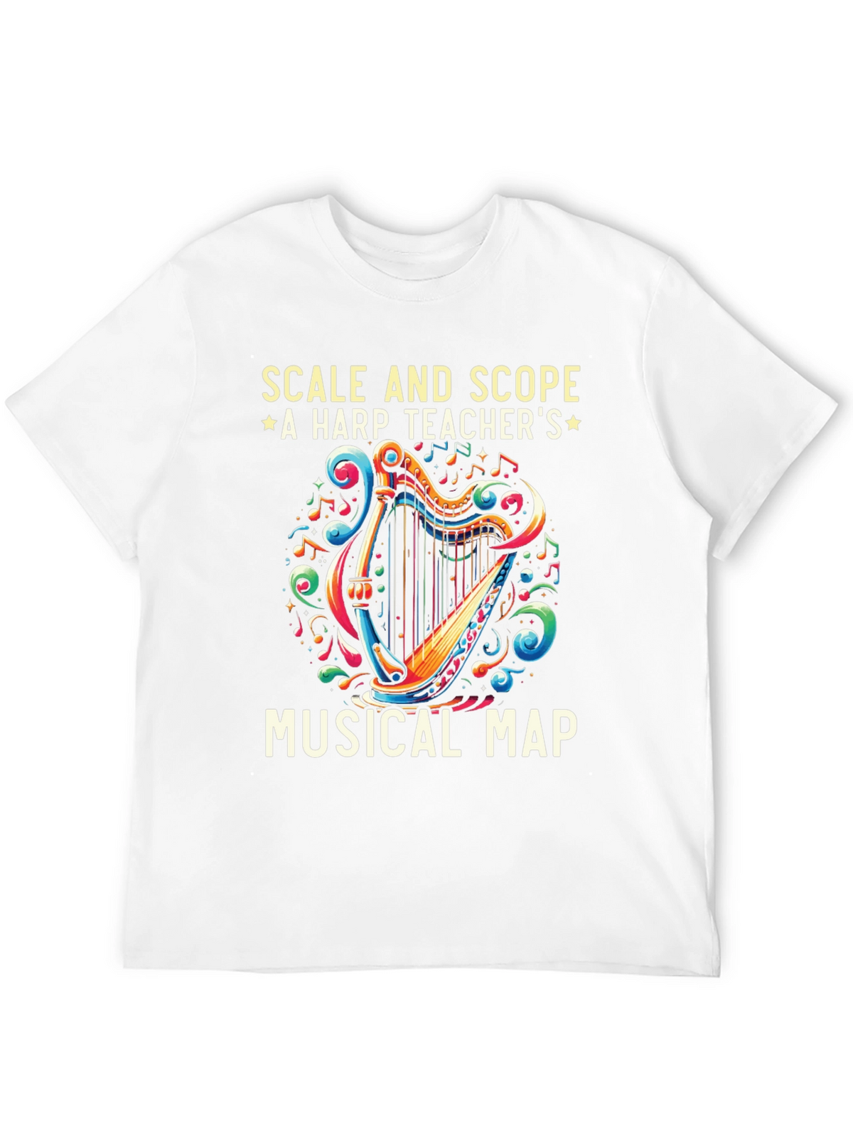 Harp Teachers Musical Map Graphic Tee
