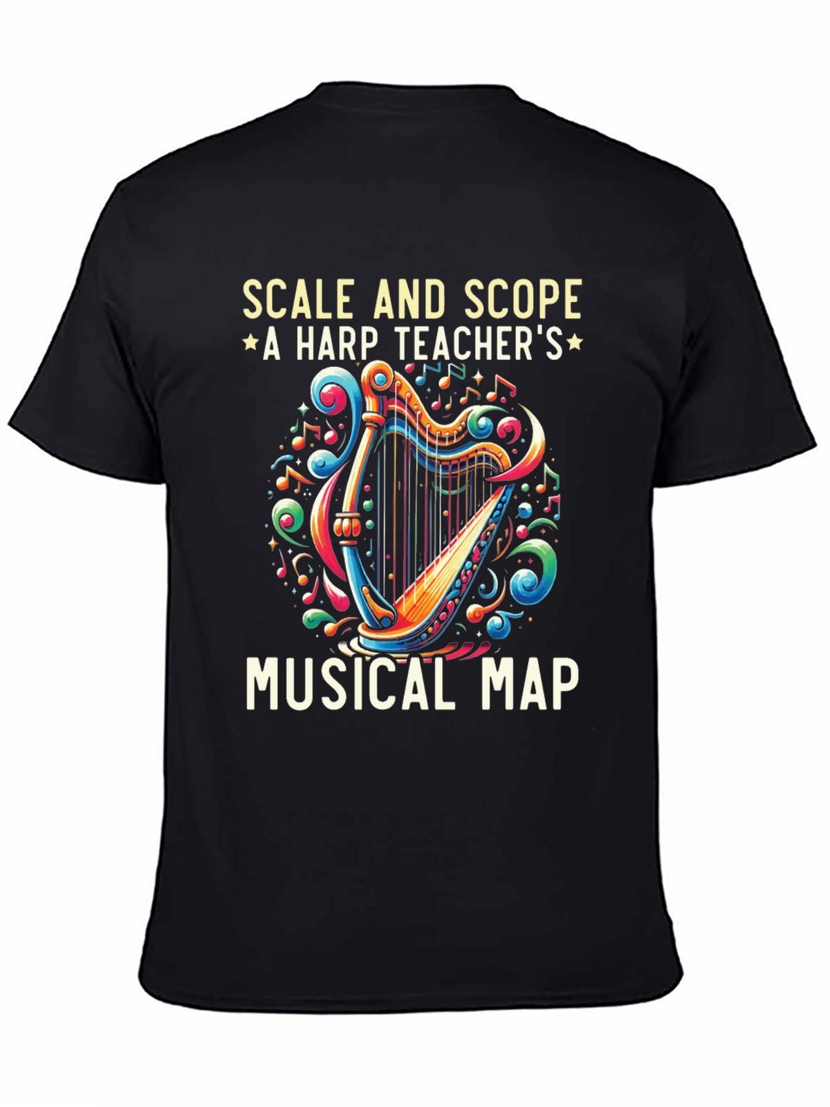 Harp Teachers Musical Map Graphic Tee