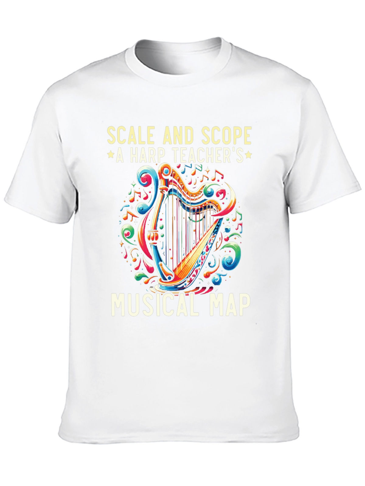 Harp Teachers Musical Map Graphic Tee