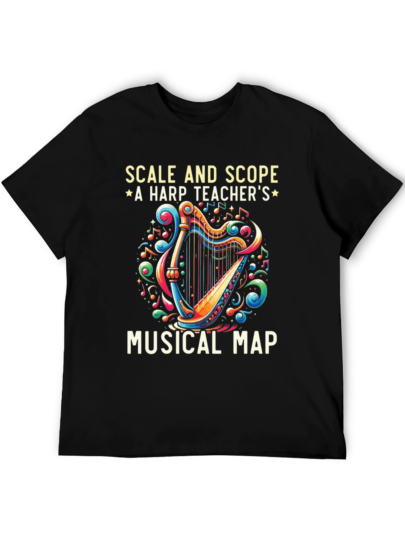 Harp Teachers Musical Map Graphic Tee