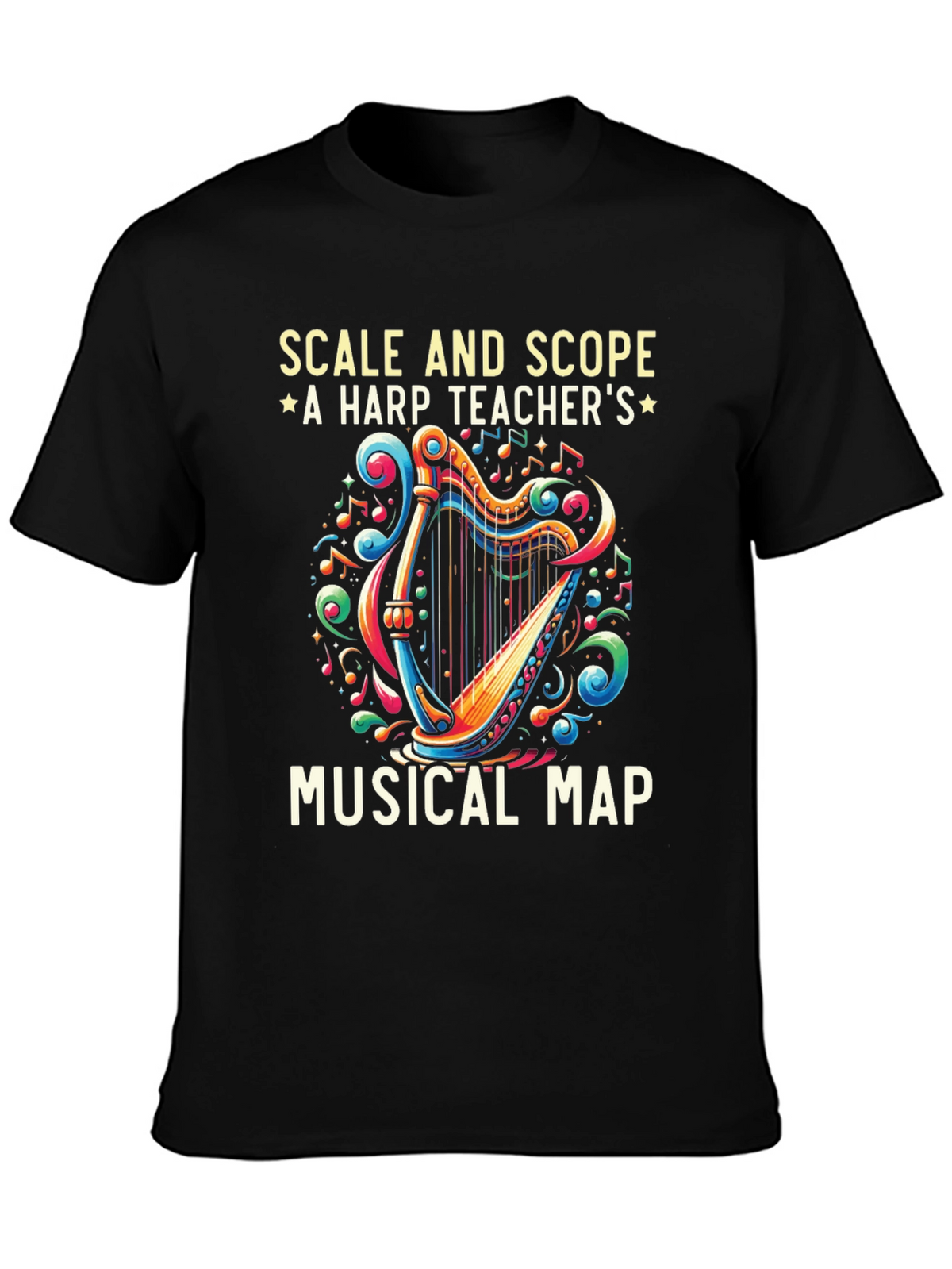 Harp Teachers Musical Map Graphic Tee