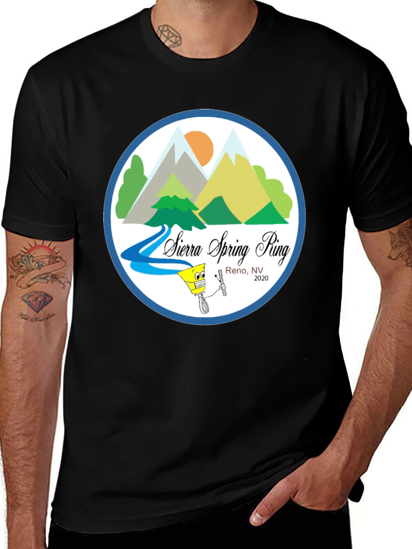 Sierra Spring Ring Reno NV Black T-Shirt