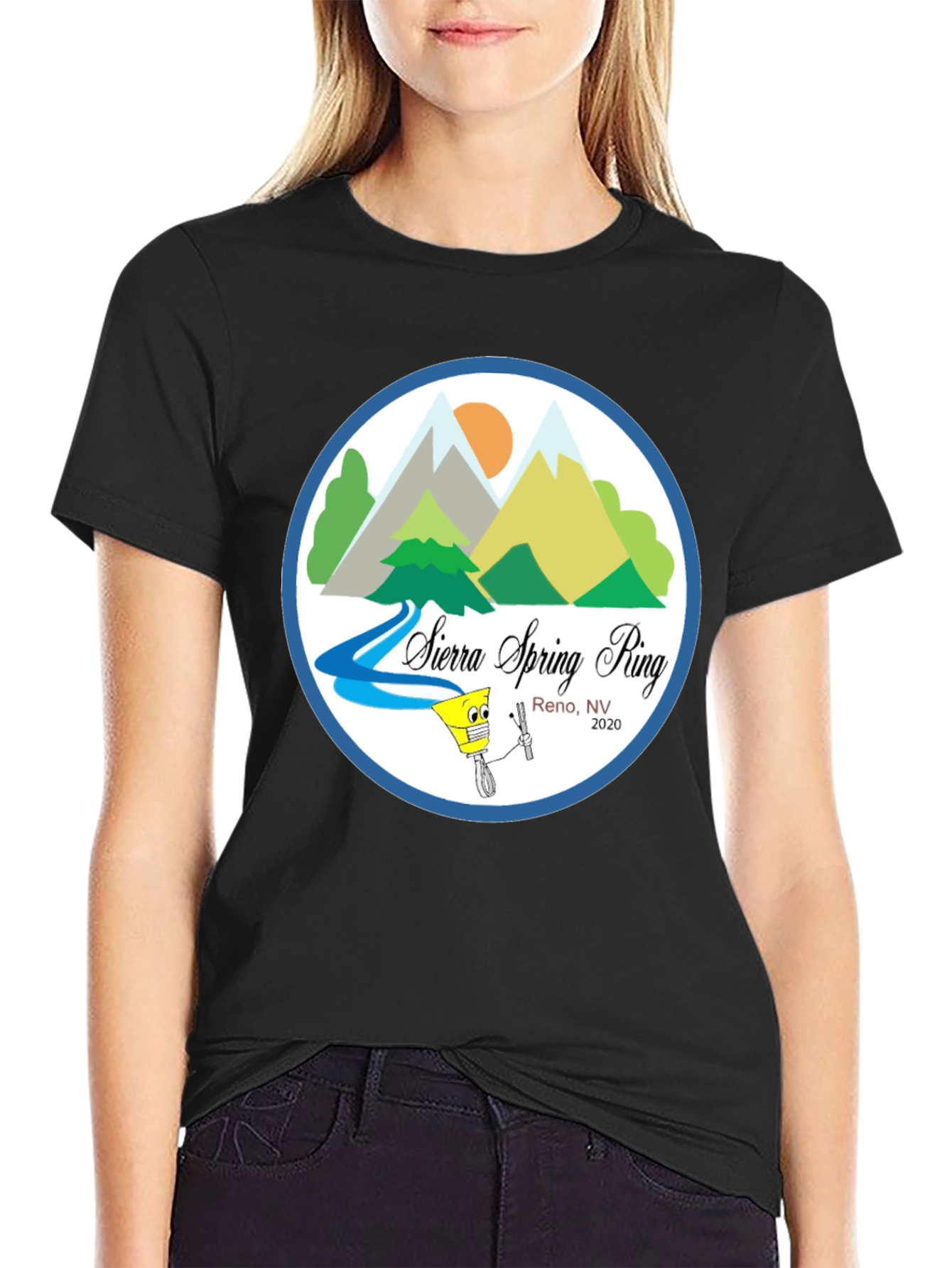 Sierra Spring Ring Reno NV Black T-Shirt