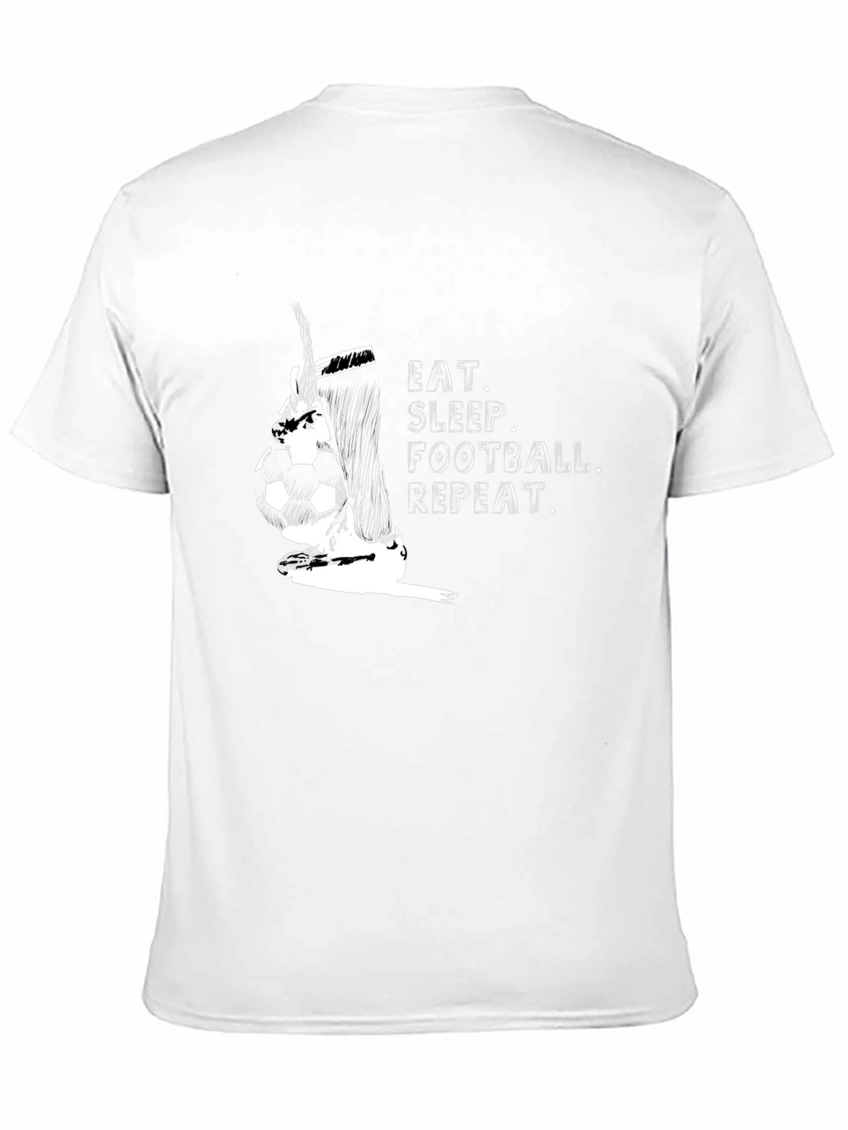Eat Sleep Football Repeat Black T-Shirt